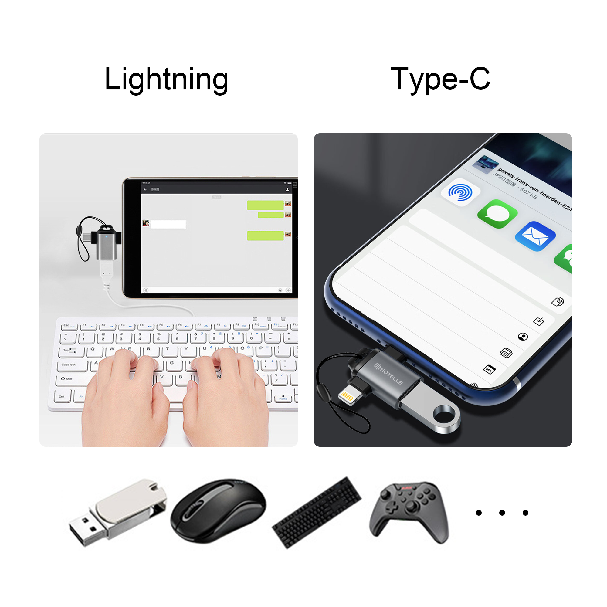 USB 3.0 to USB C Lightning OTG Adapter - Image 8