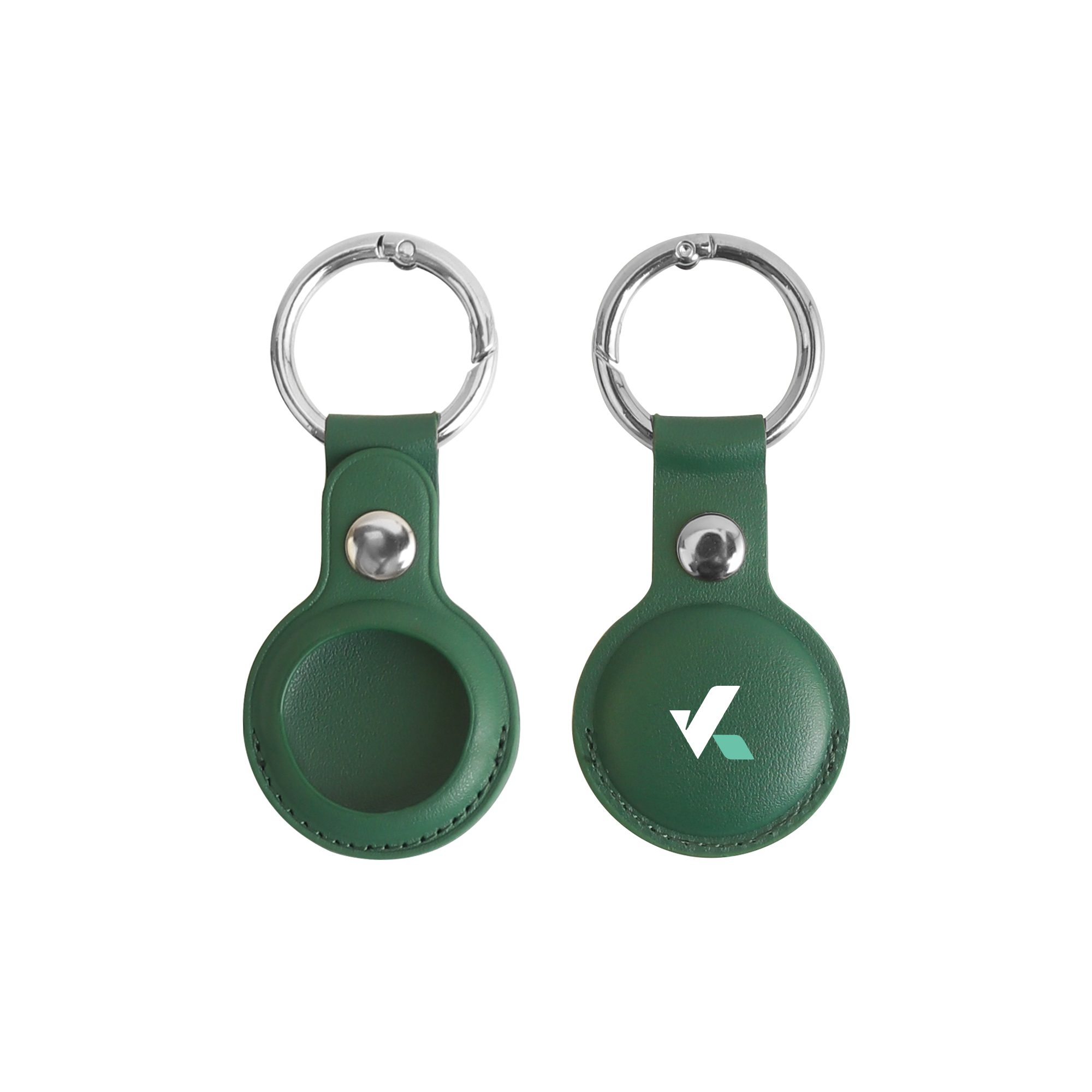 PU Leather AirTag Holder with Keyring - Image 6