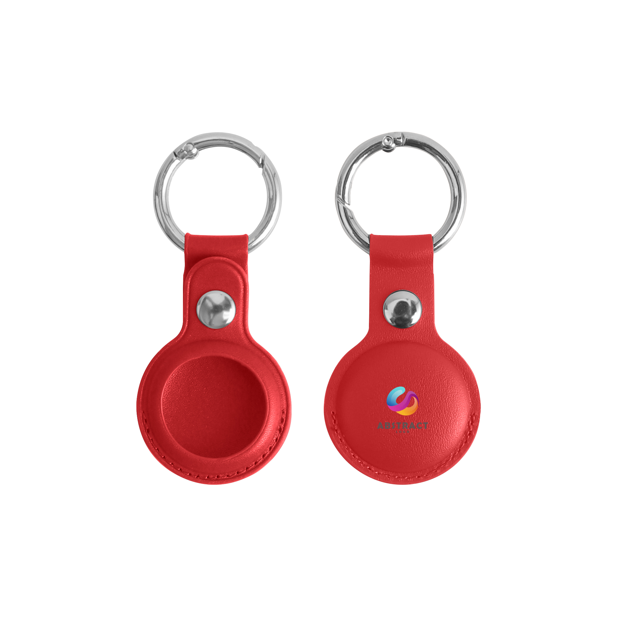 PU Leather AirTag Holder with Keyring - Image 9