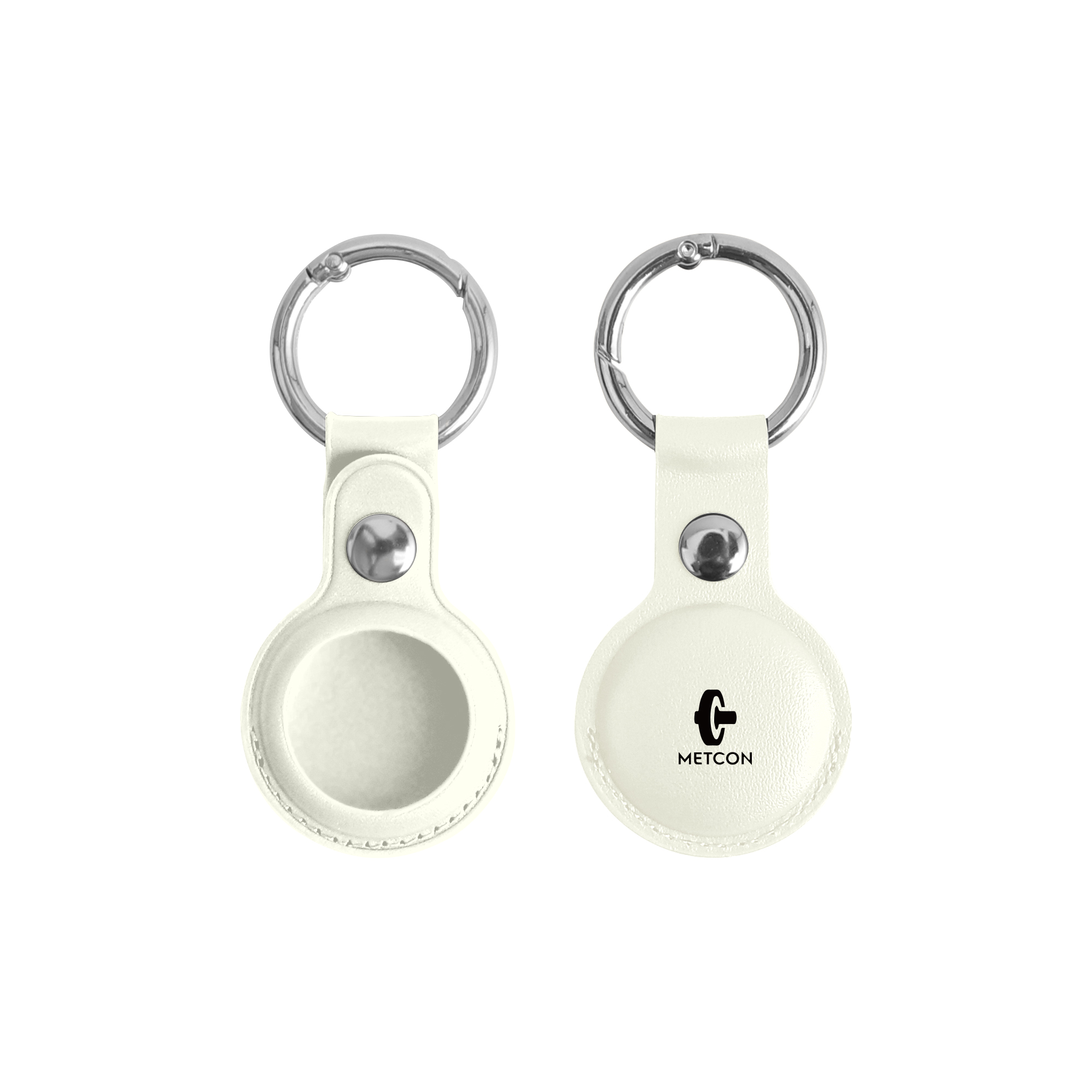 PU Leather AirTag Holder with Keyring - Image 3