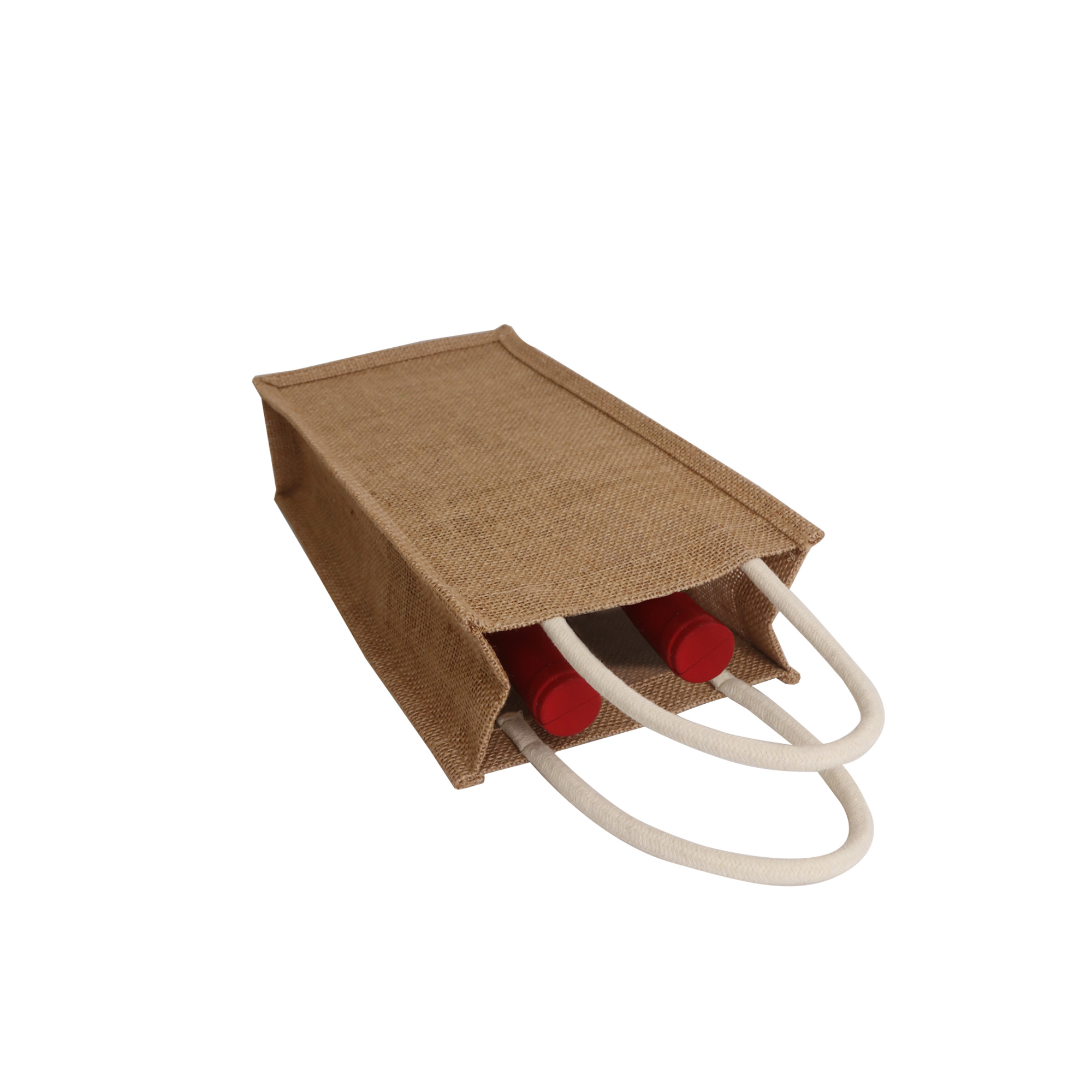 Jute Double Wine Carrier with Window - Image 5