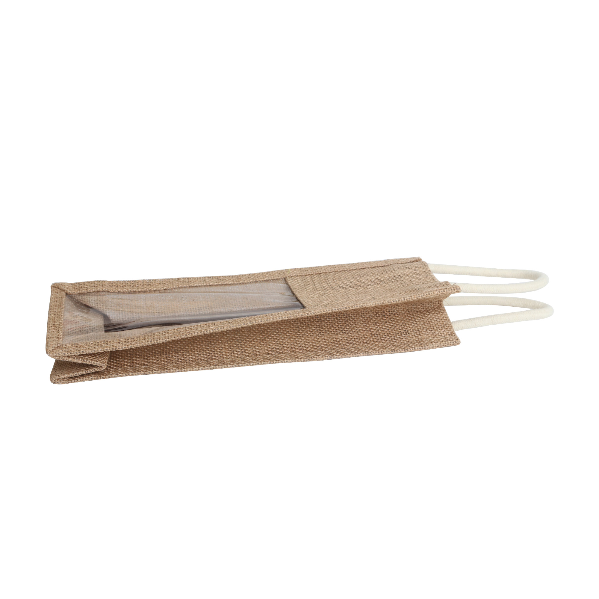 Jute Wine Carrier with Window - Image 4