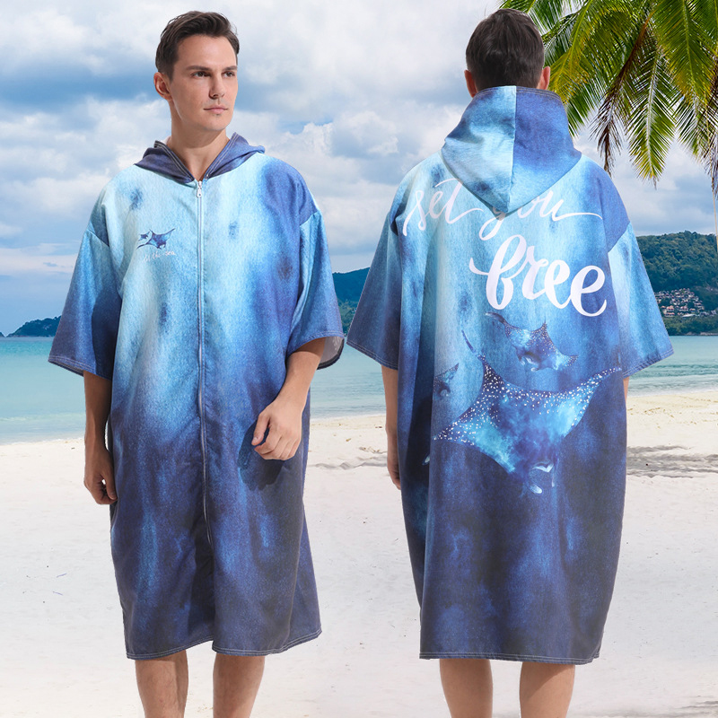 Quick-Drying Sublimation Hooded Change Towel with Zip - Image 2