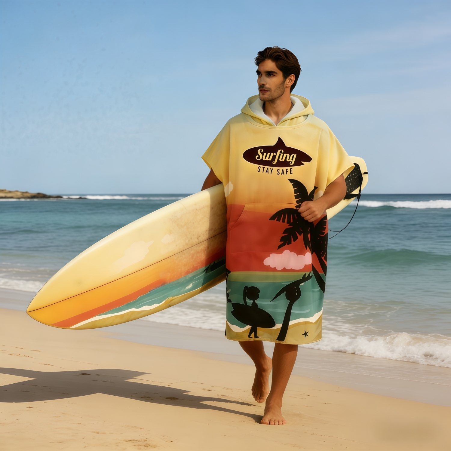 100% Cotton Sublimation Hoody Towel Surf Poncho - Image 2