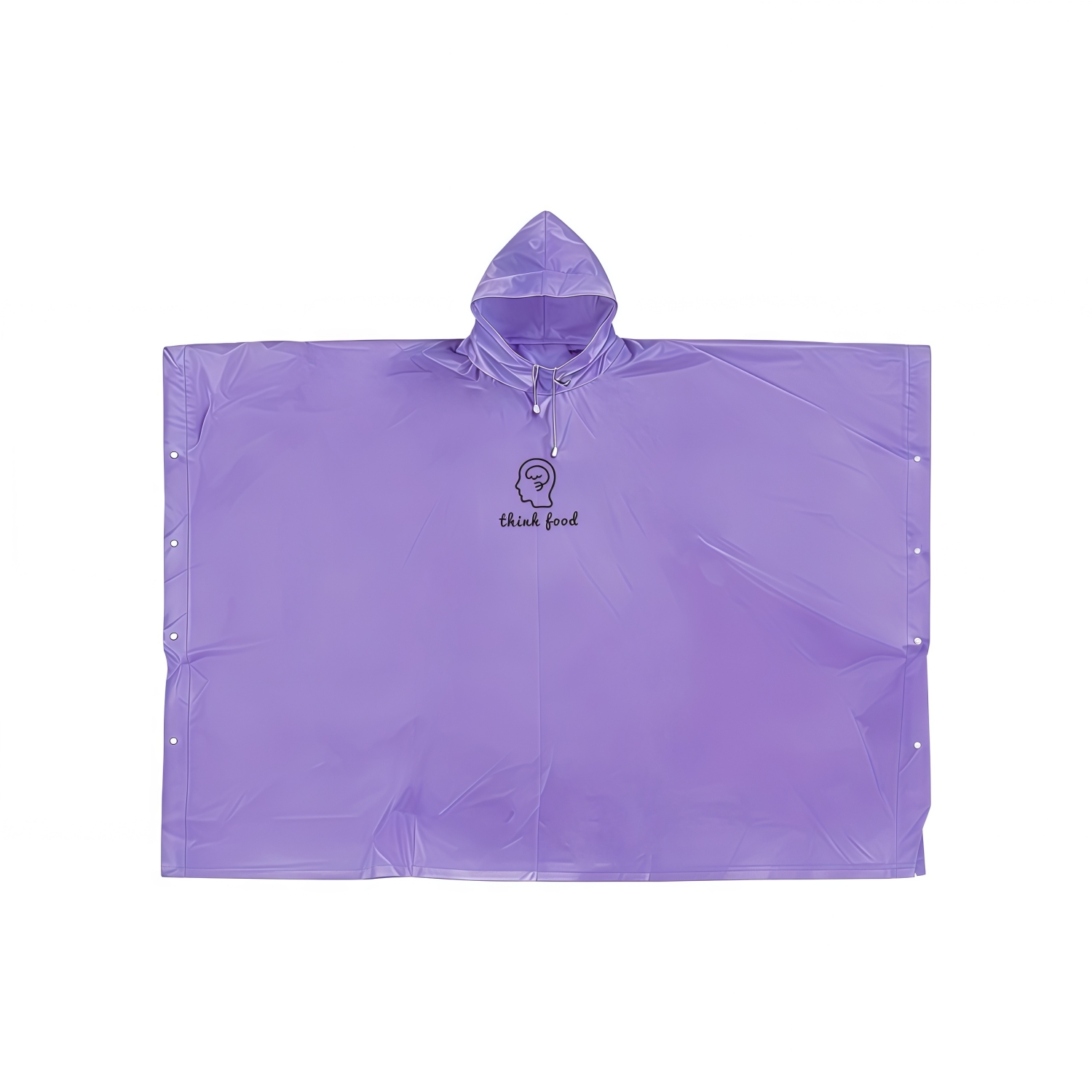 Reusable Adult PEVA Screen Print Rain Poncho - Image 7