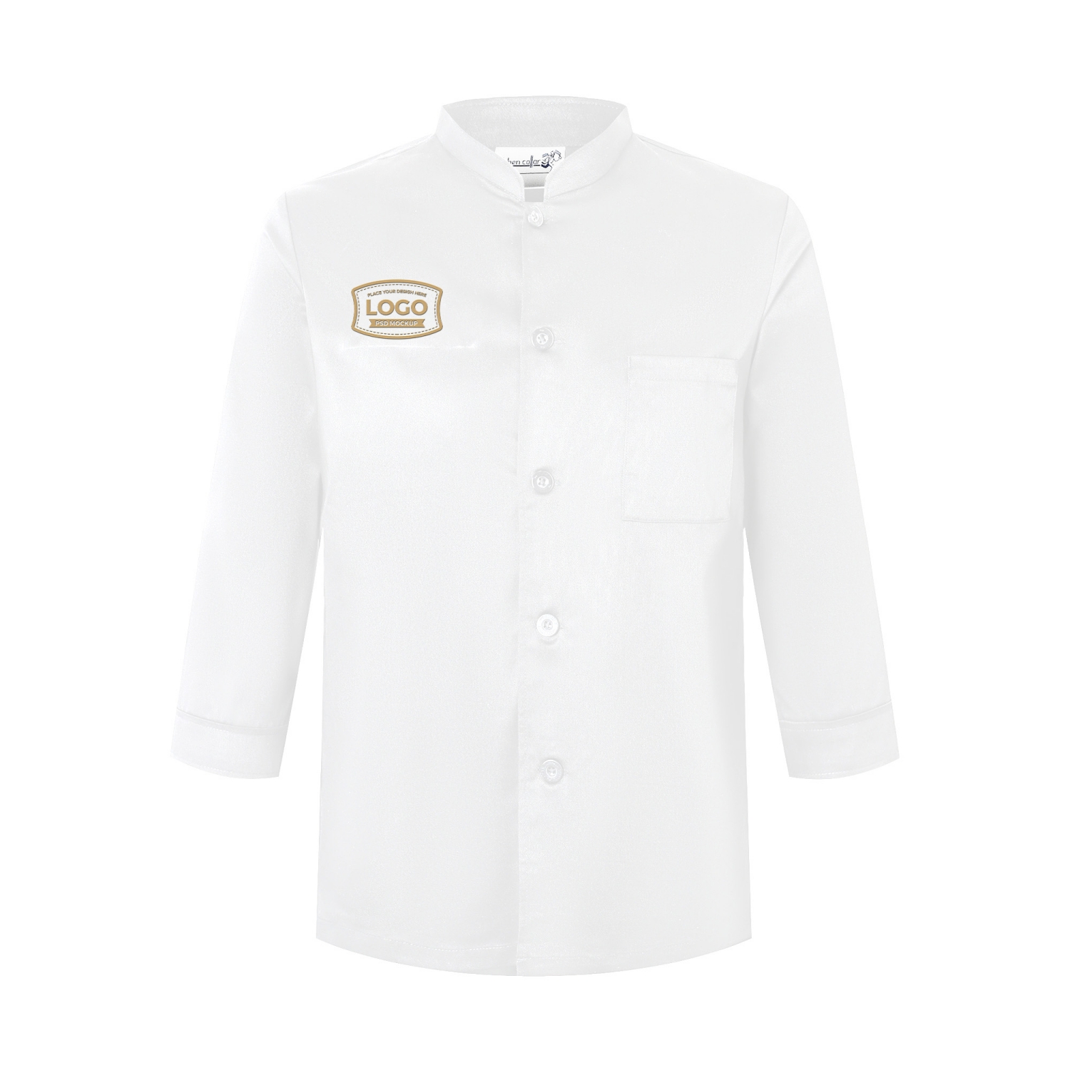 Classic 3/4 Sleeves Single Breasted Chef Jacket - Image 4