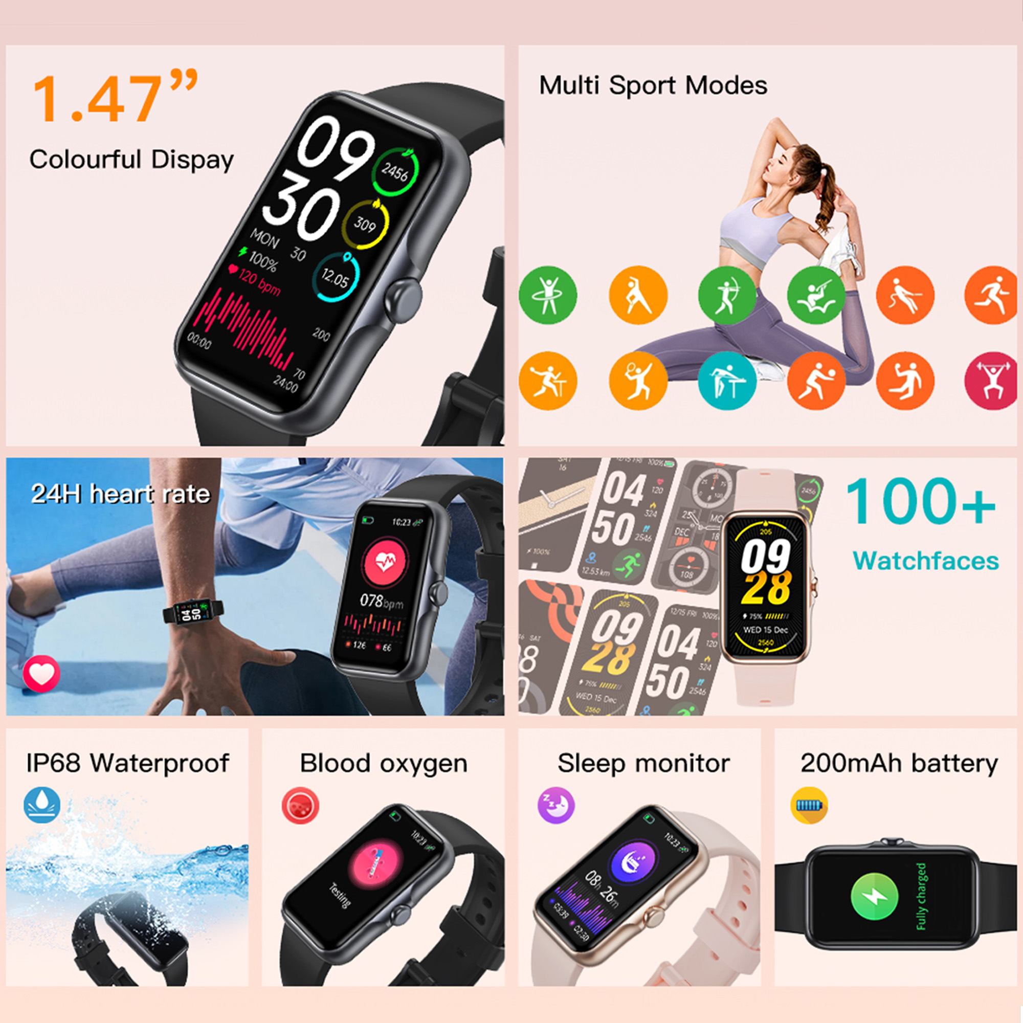 1.47" Square Smart Band - Image 9