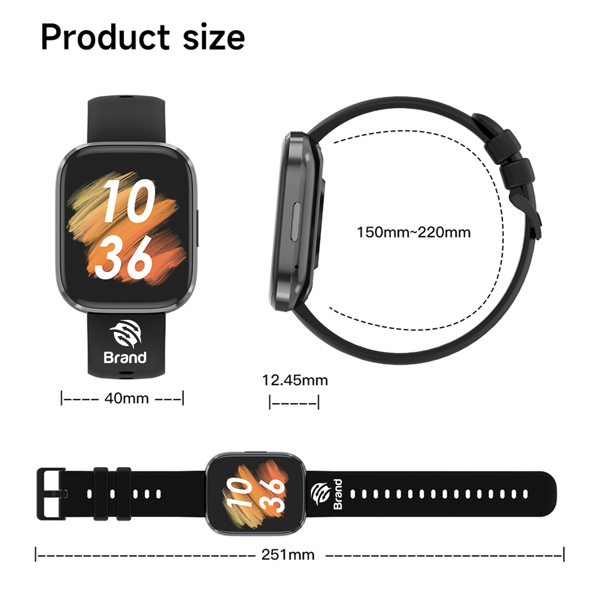 1.96" Square Smart Watch - Image 8