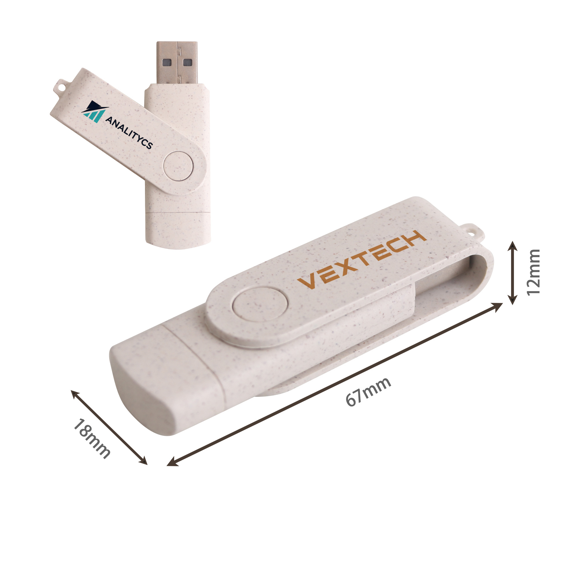Double-end Eco Swivel Type C Flash Drive - Image 9