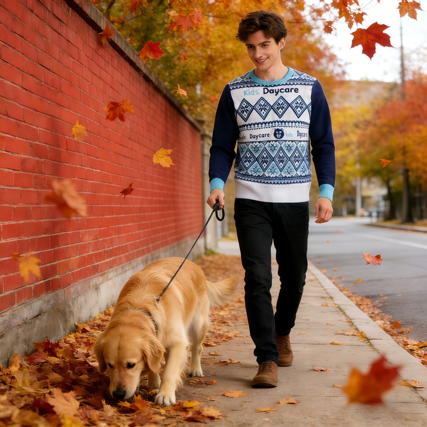 Unisex Winter Acrylic Cotton Jacquard Sweater - Image 2