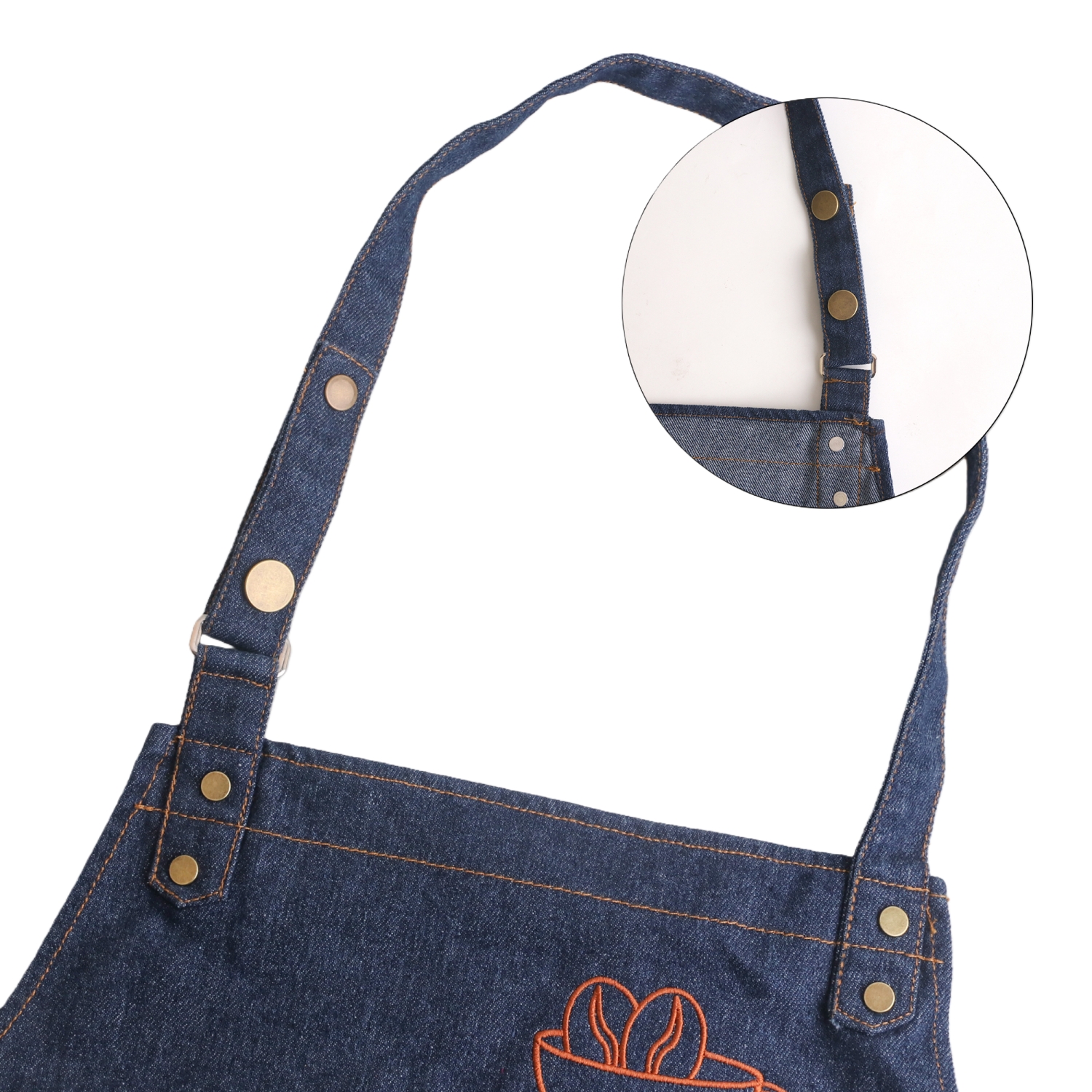 Poly-Cotton Denim Full Bib Apron With Neck Strap - Image 6