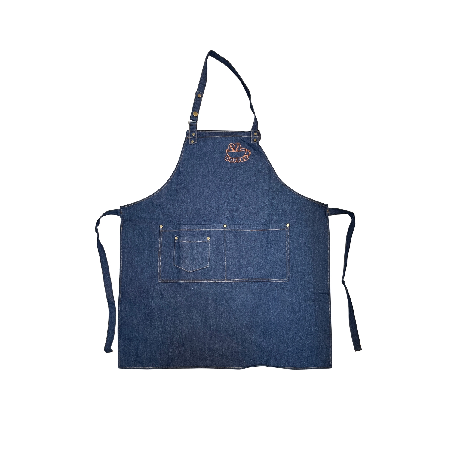 Poly-Cotton Denim Full Bib Apron With Neck Strap - Image 4