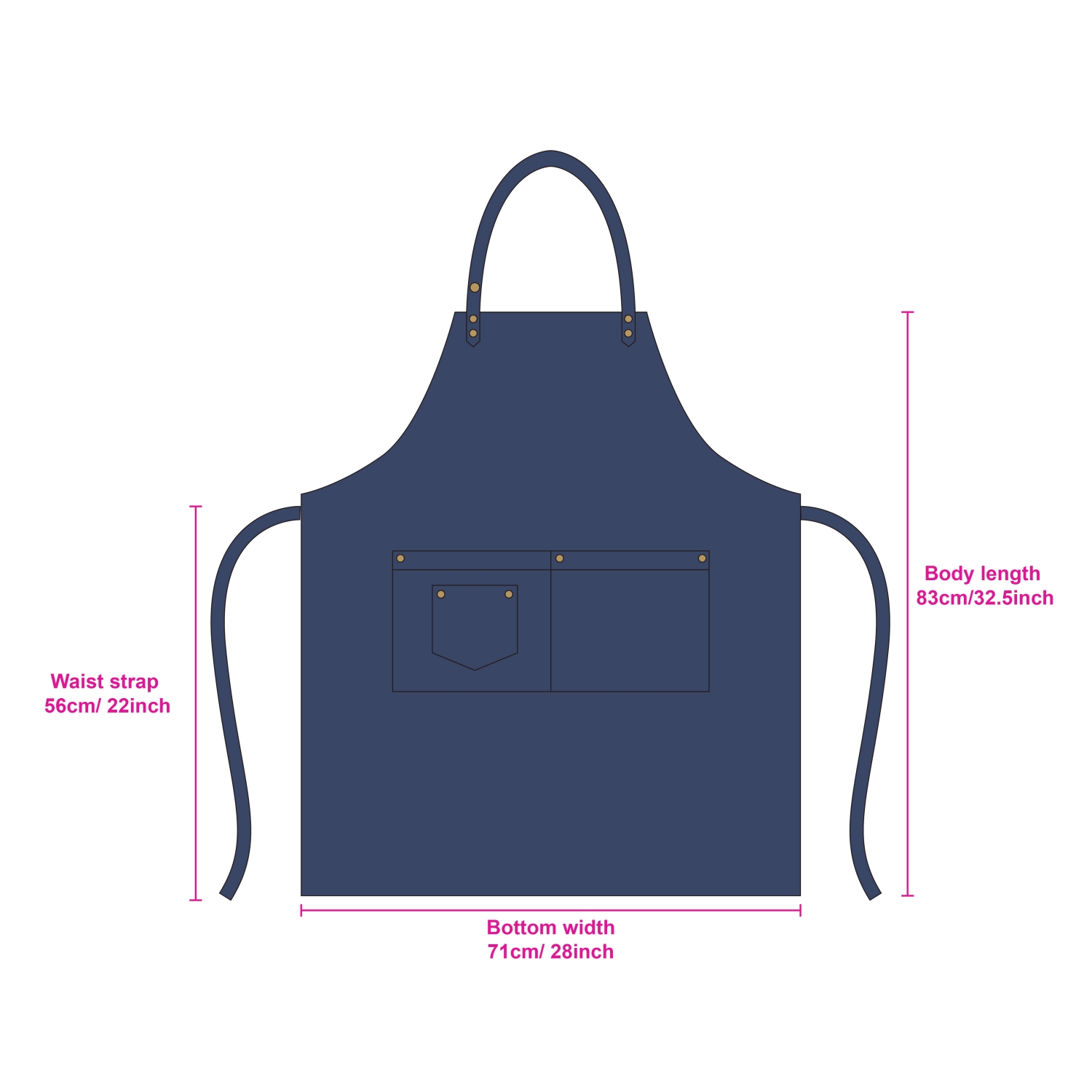 Poly-Cotton Denim Full Bib Apron With Neck Strap - Image 10