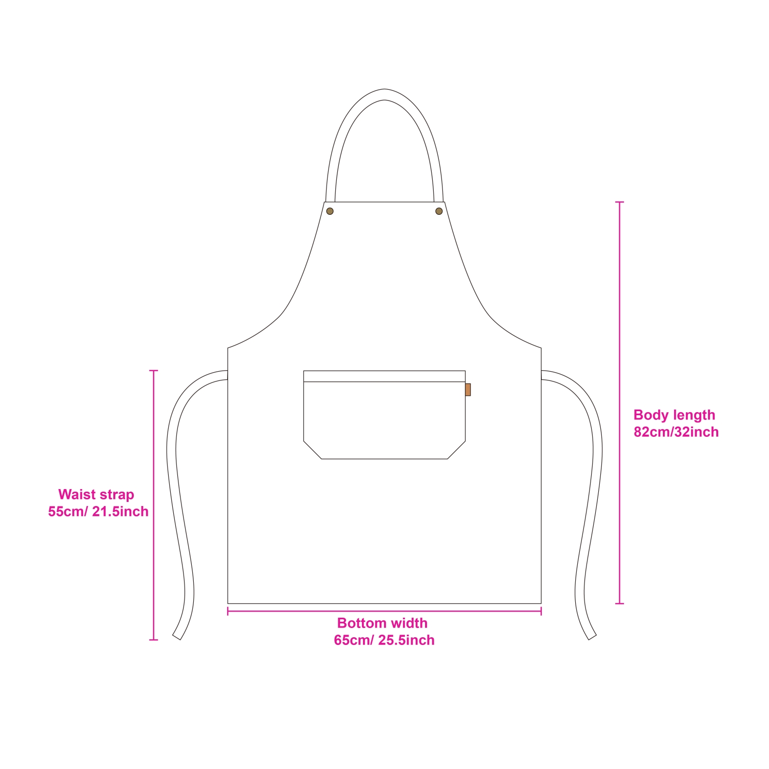 Poly-Cotton Canvas Full Bib Apron With Colour Neck Strap - Image 16