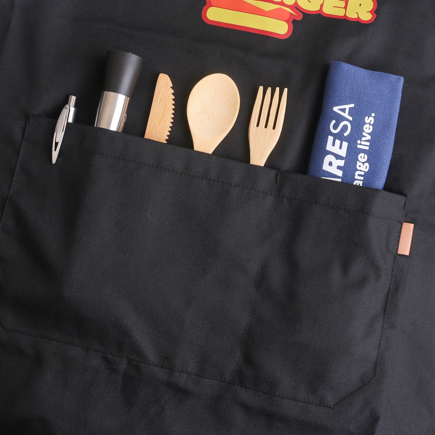 Poly-Cotton Canvas Full Bib Apron With Colour Neck Strap - Image 13