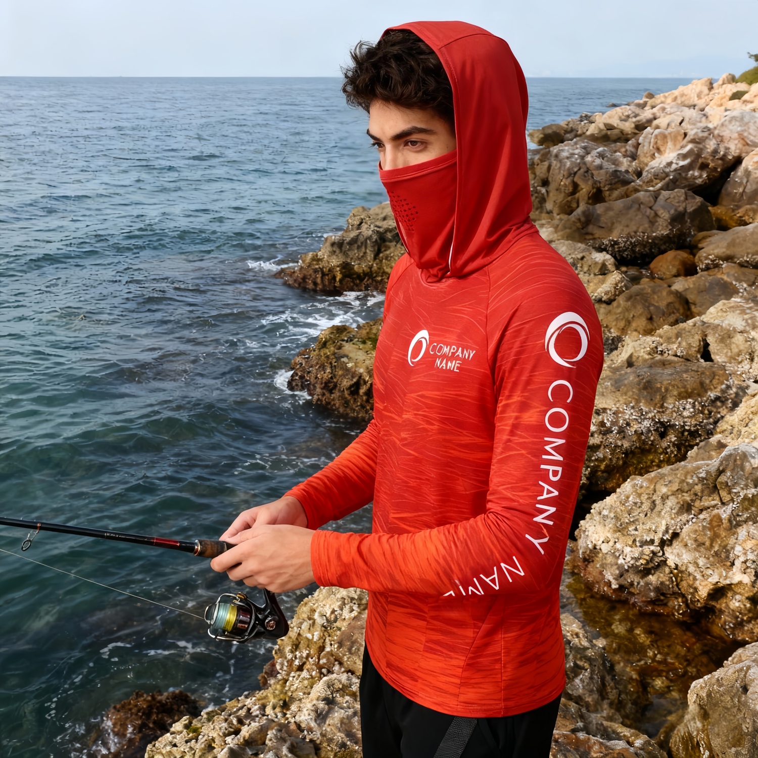 Men's Polyester Spandex Sublimated Sun Protection Hoodie - Image 2