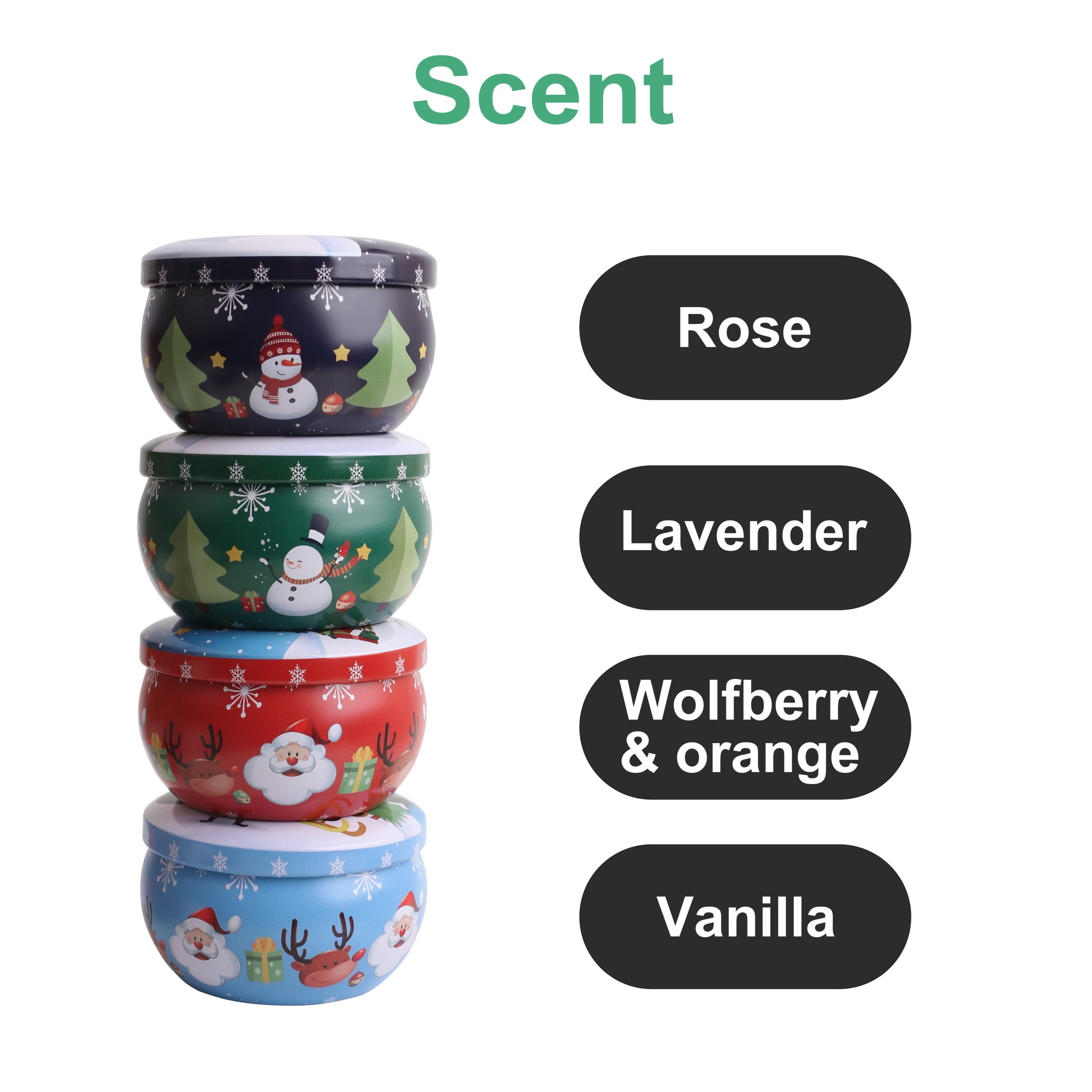 Tin Candle Set (4pcs) - Image 4