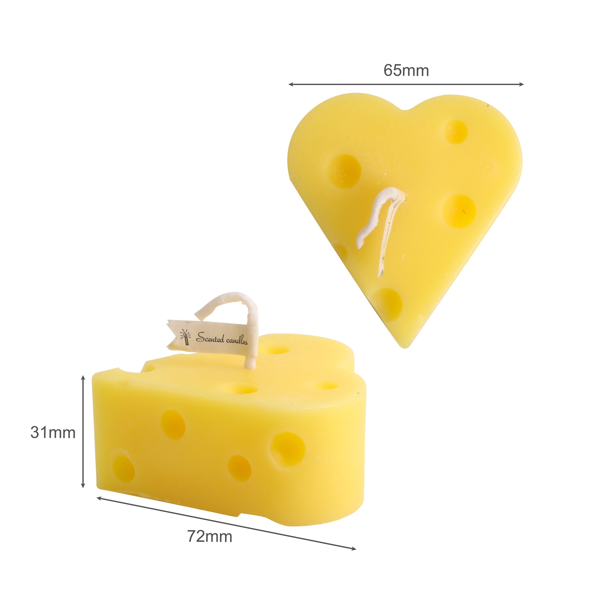 Heart Cheese Shape Candles - Image 5