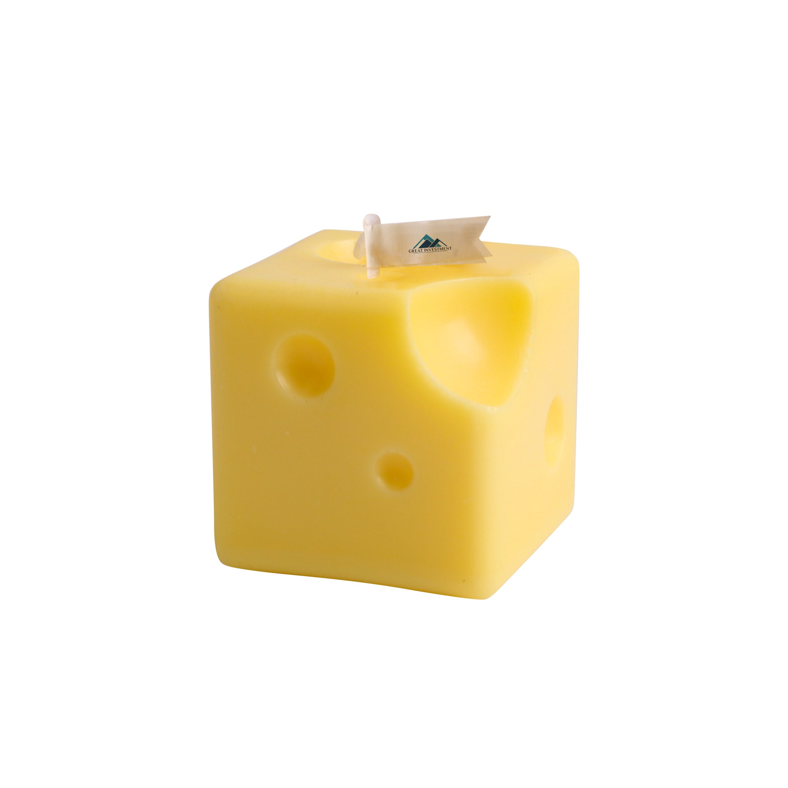 Square Cheese Shape Candles - Image 2