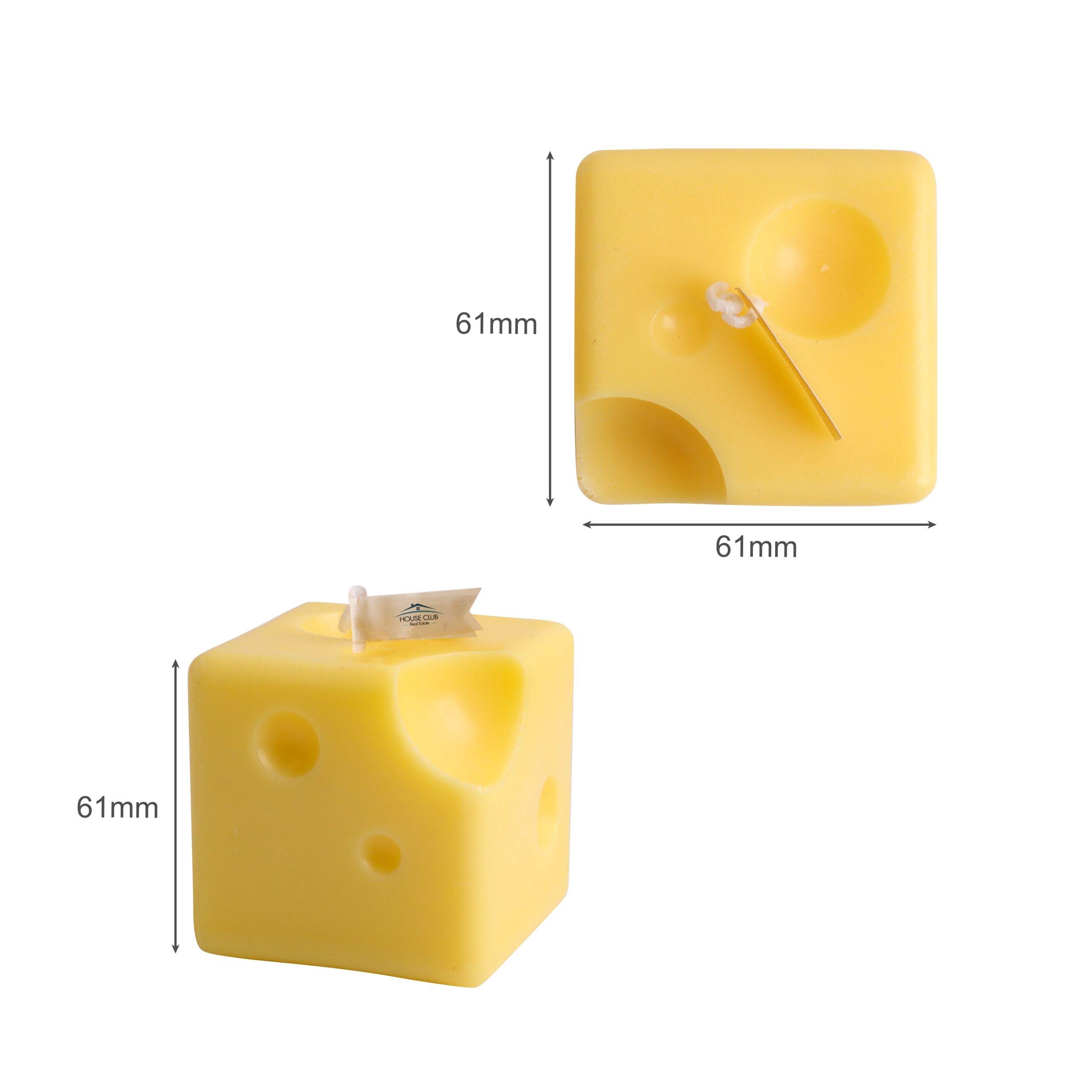 Square Cheese Shape Candles - Image 4