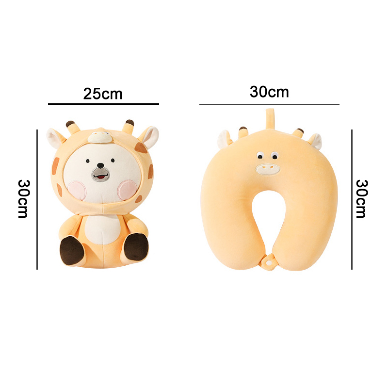 Sitting Animal Shaped 2 In 1 Travel Pillow - Image 3