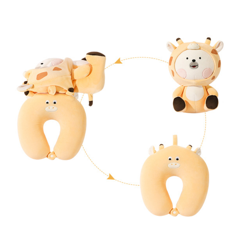Sitting Animal Shaped 2 In 1 Travel Pillow - Image 4