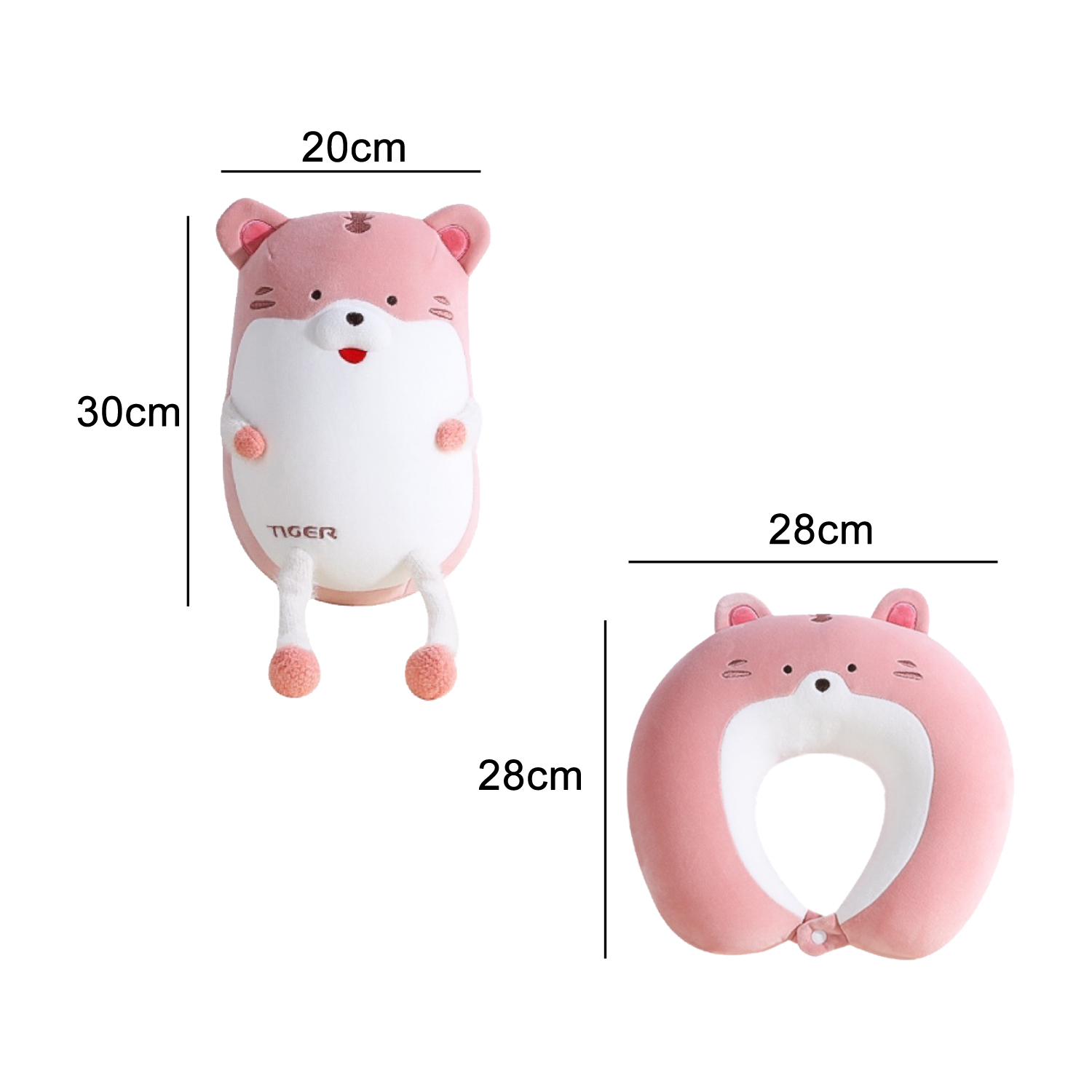 Tiger Shaped 2 In 1 Travel Pillow - Image 3
