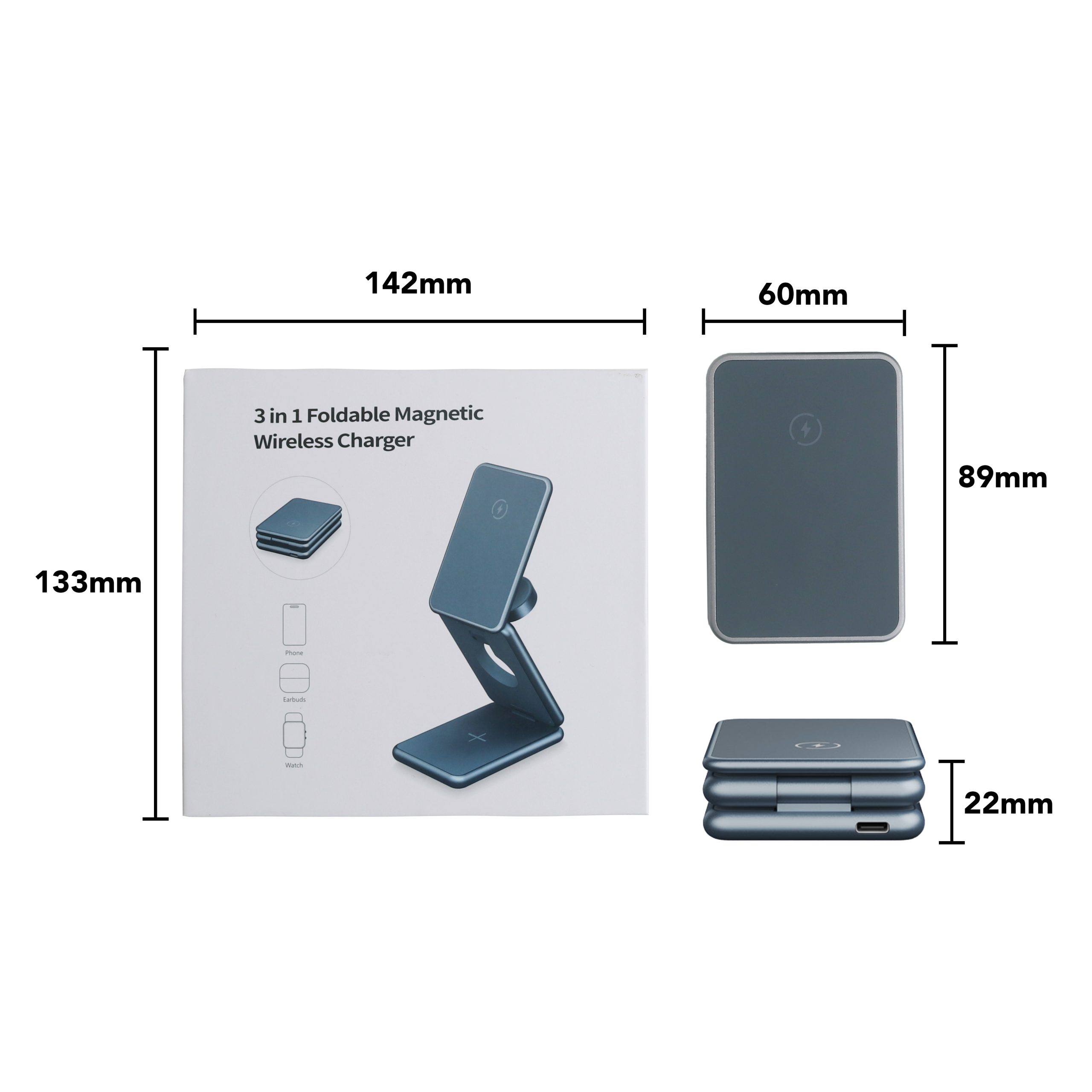 Premium 3 in 1 Foldable Wireless Charger Stand - Image 5