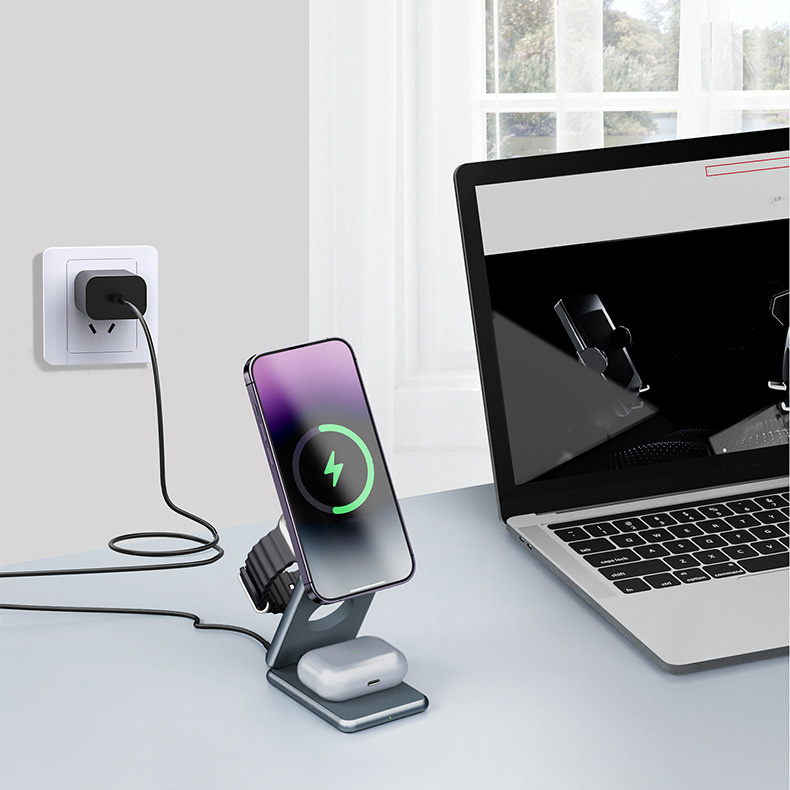 Premium 3 in 1 Foldable Wireless Charger Stand - Image 7