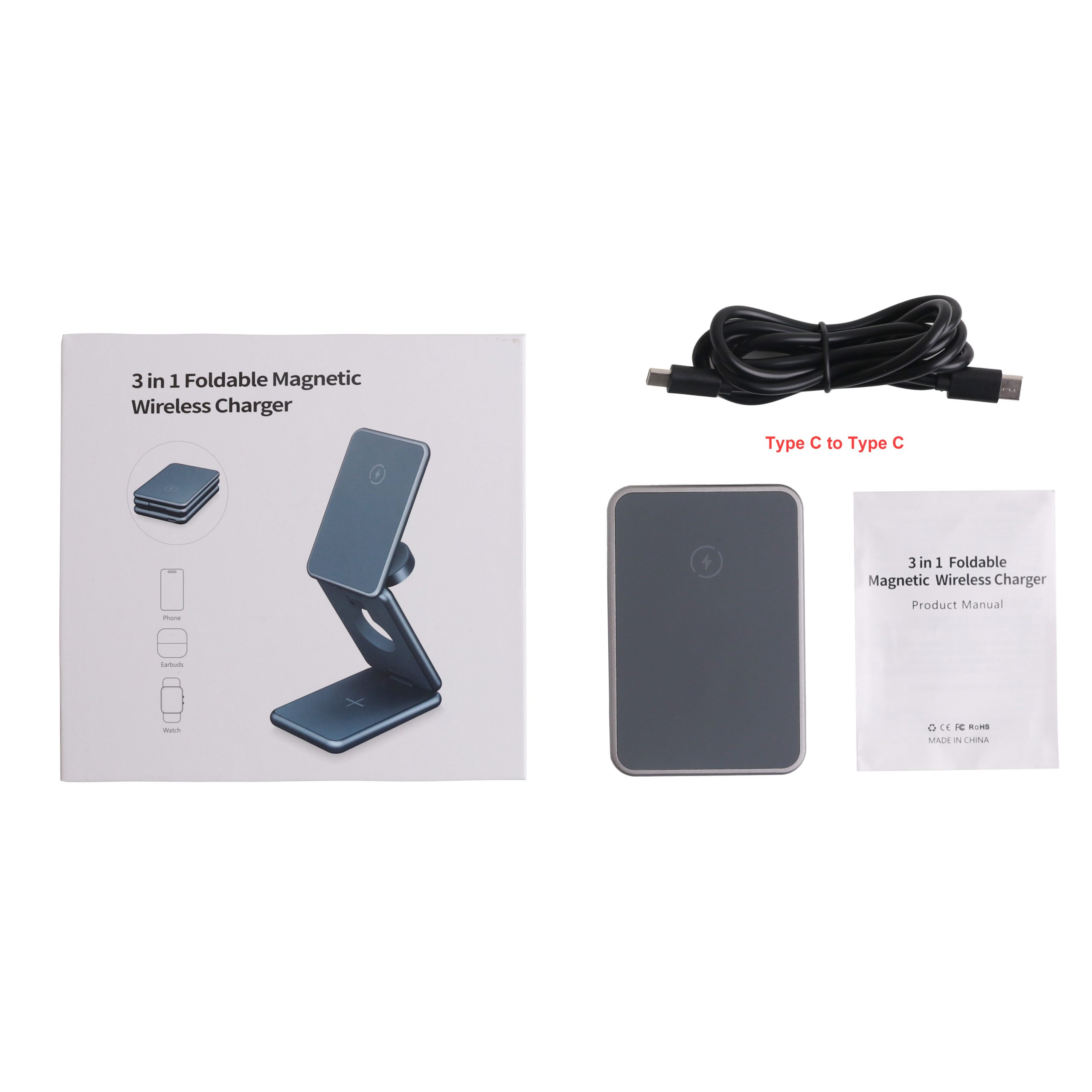 Premium 3 in 1 Foldable Wireless Charger Stand - Image 6