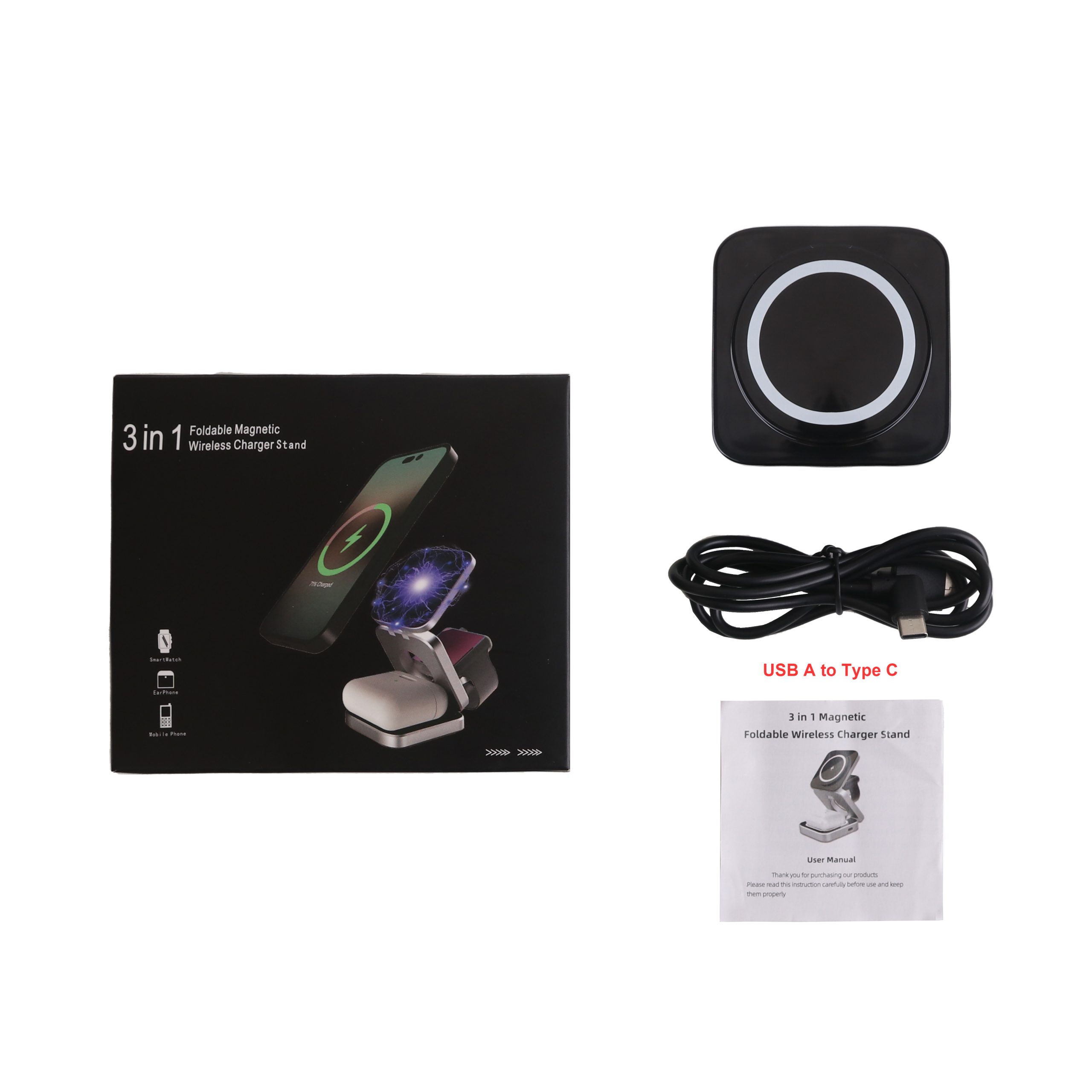 Standard 3 in 1 Foldable Wireless Charger Stand - Image 8