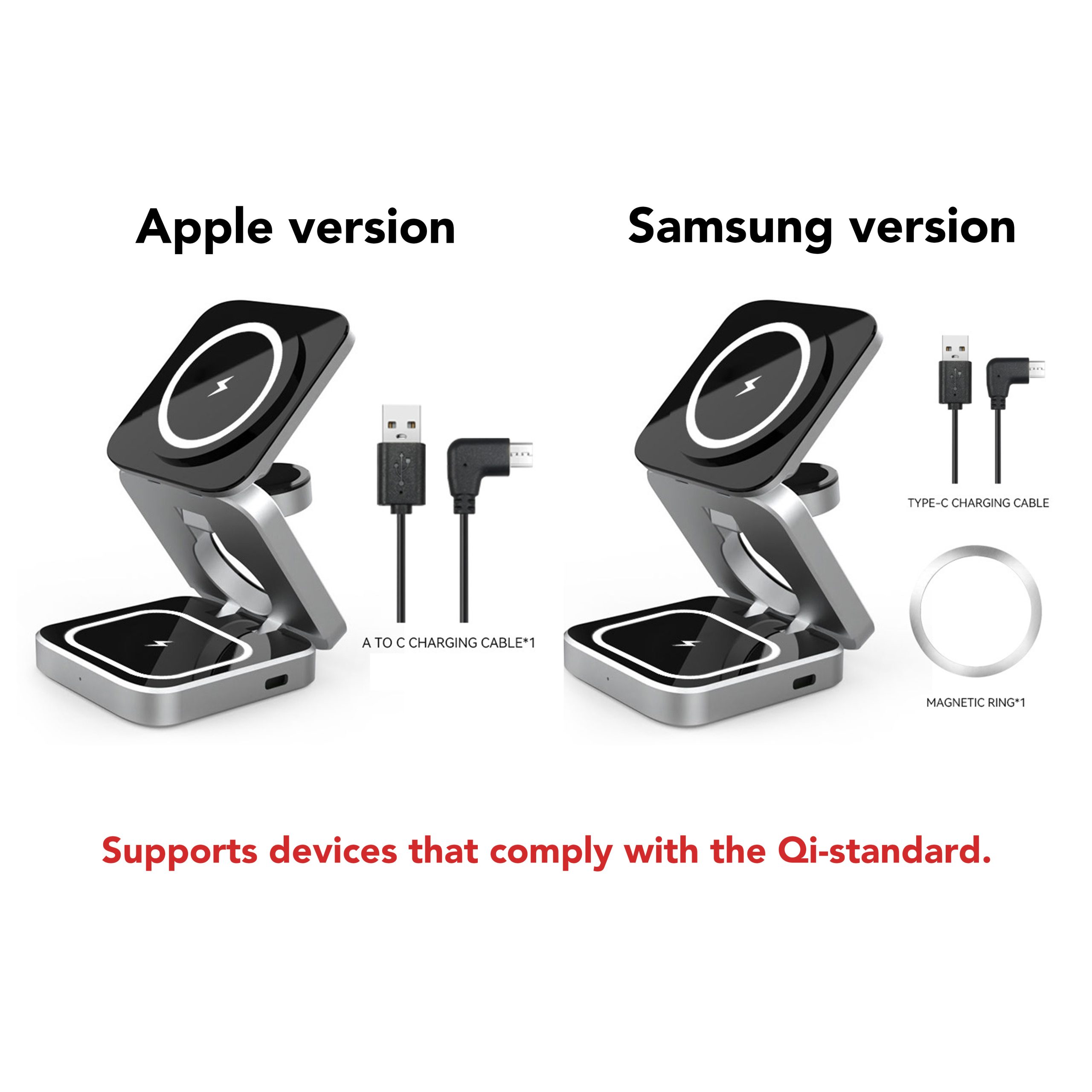 Standard 3 in 1 Foldable Wireless Charger Stand - Image 5