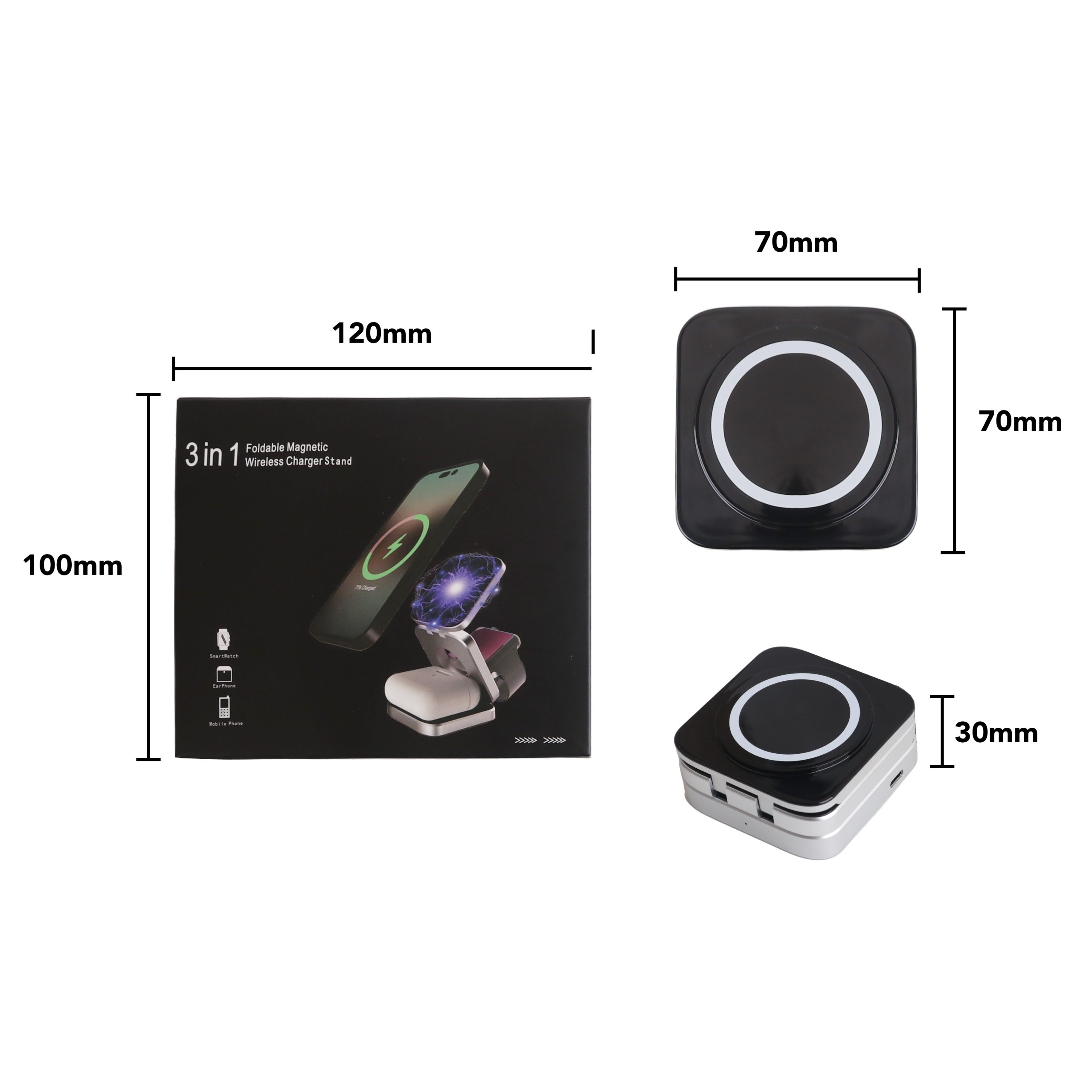 Standard 3 in 1 Foldable Wireless Charger Stand - Image 6