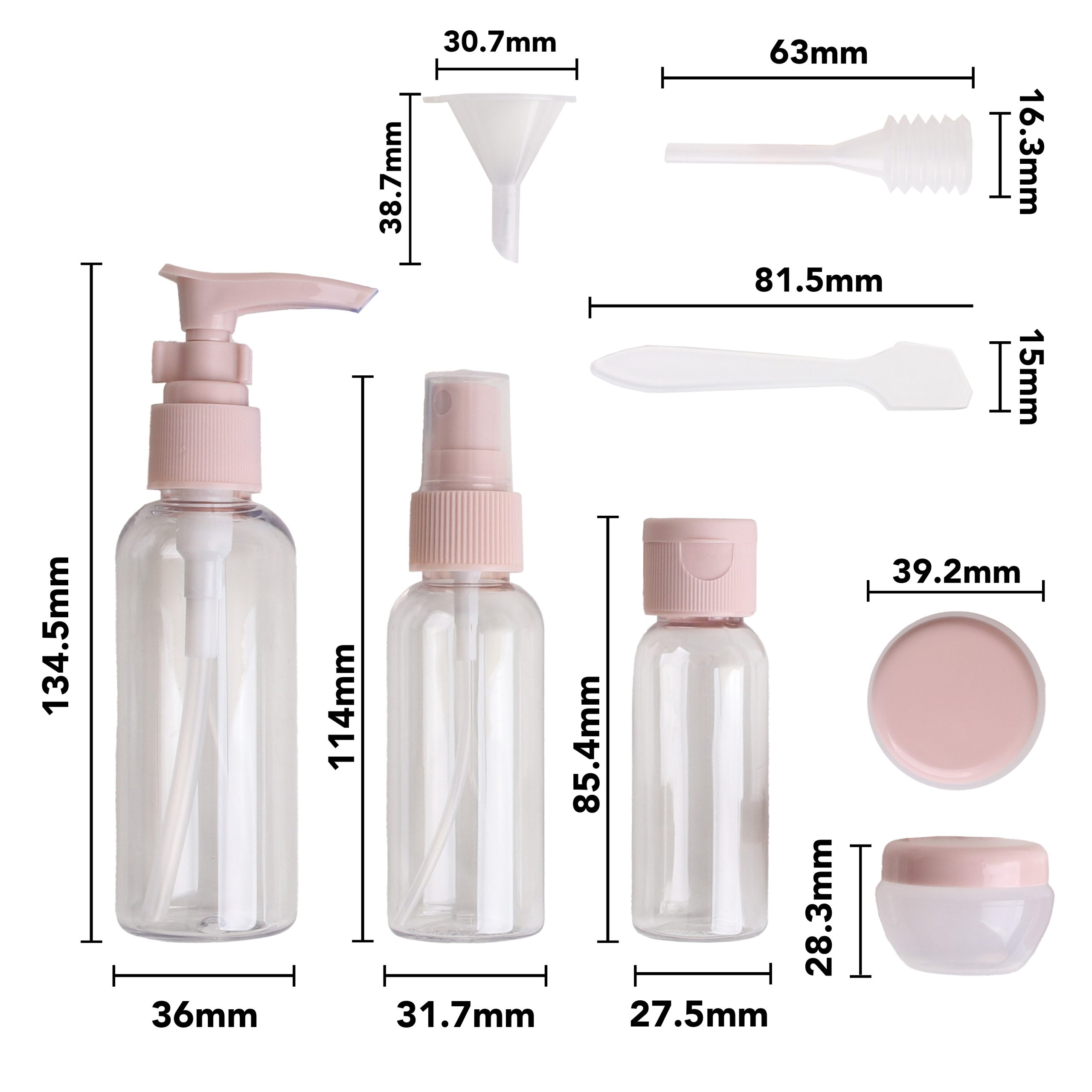 PET Cosmetic Travel Bottle Kit - Image 7