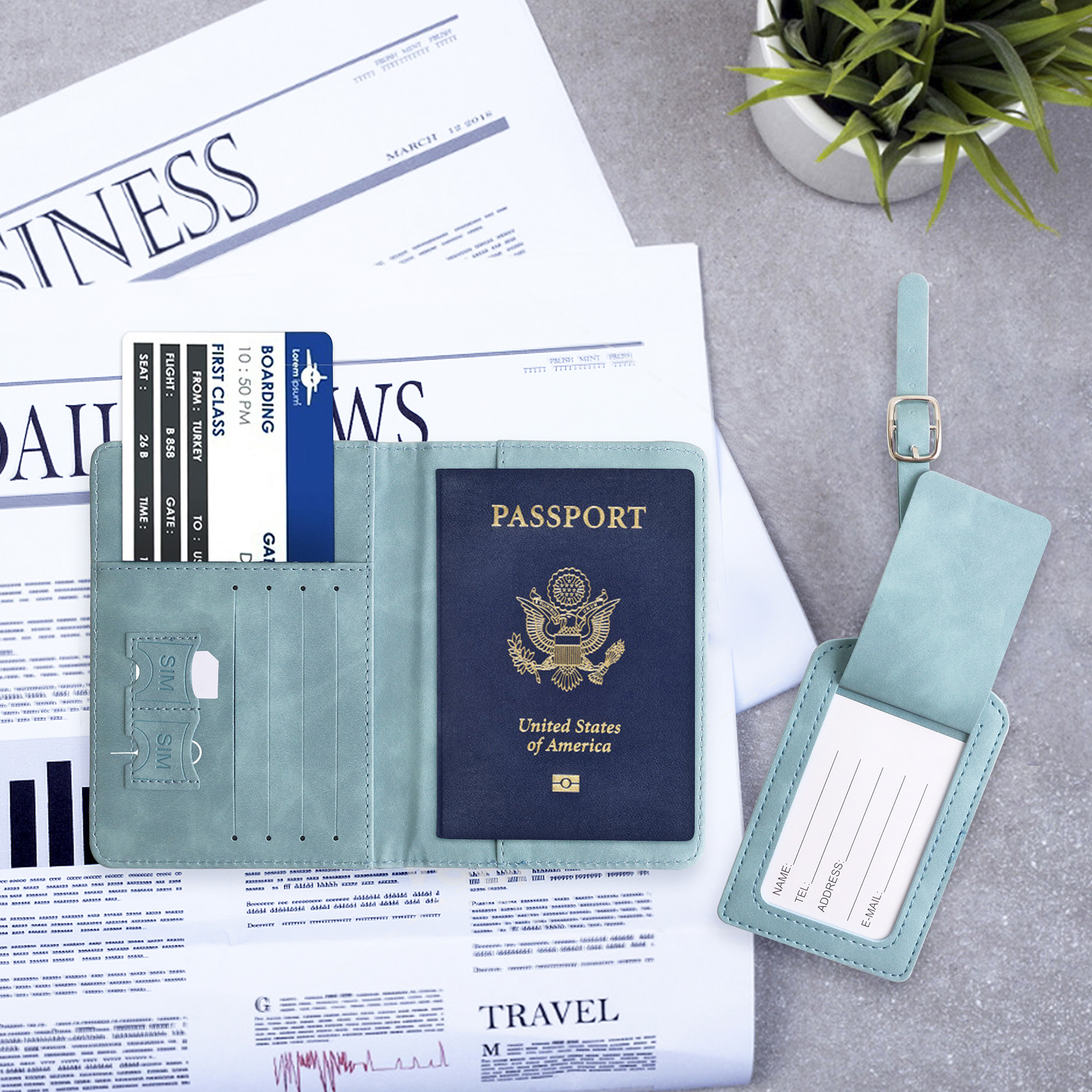 RFID Multifunctional PU Leather Passport Holder - Image 15