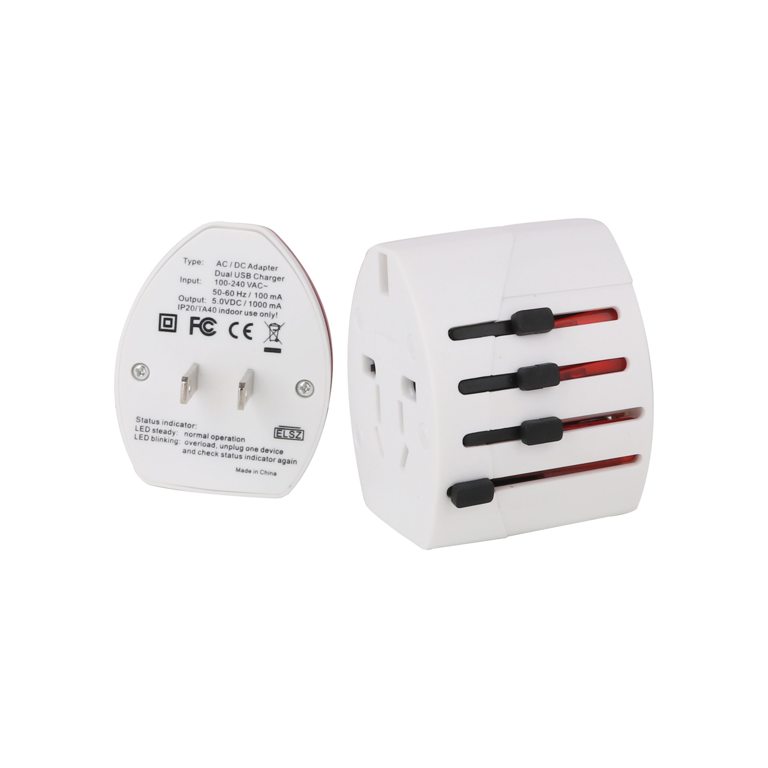 Light-up Universal Plug Travel Adapter With USB - Image 5