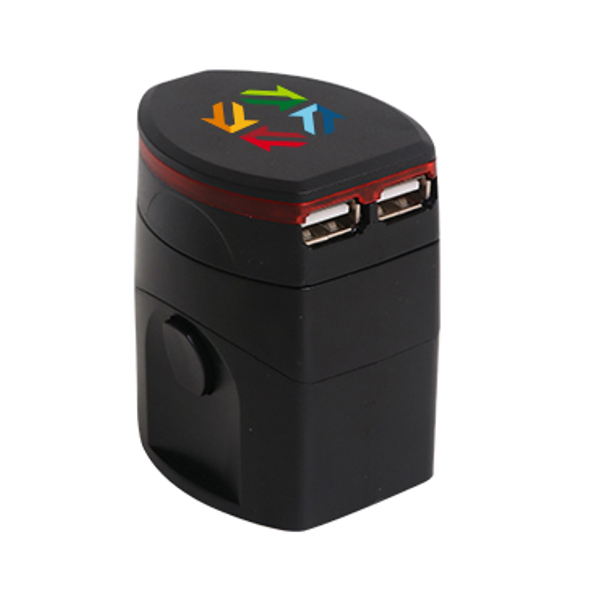 Light-up Universal Plug Travel Adapter With USB - Image 3