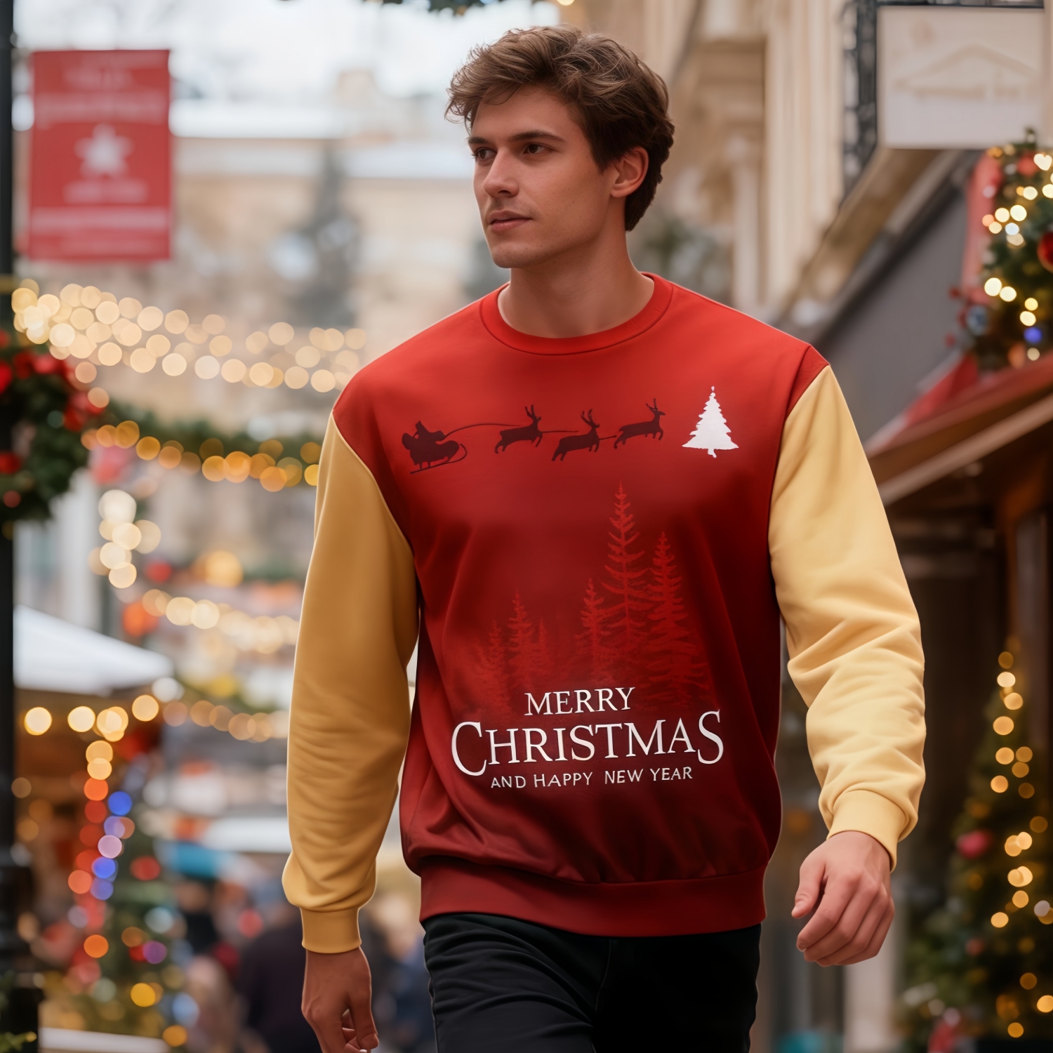 Unisex Adults Polyester Spandex Sublimated Christmas Sweatshirts - Image 2