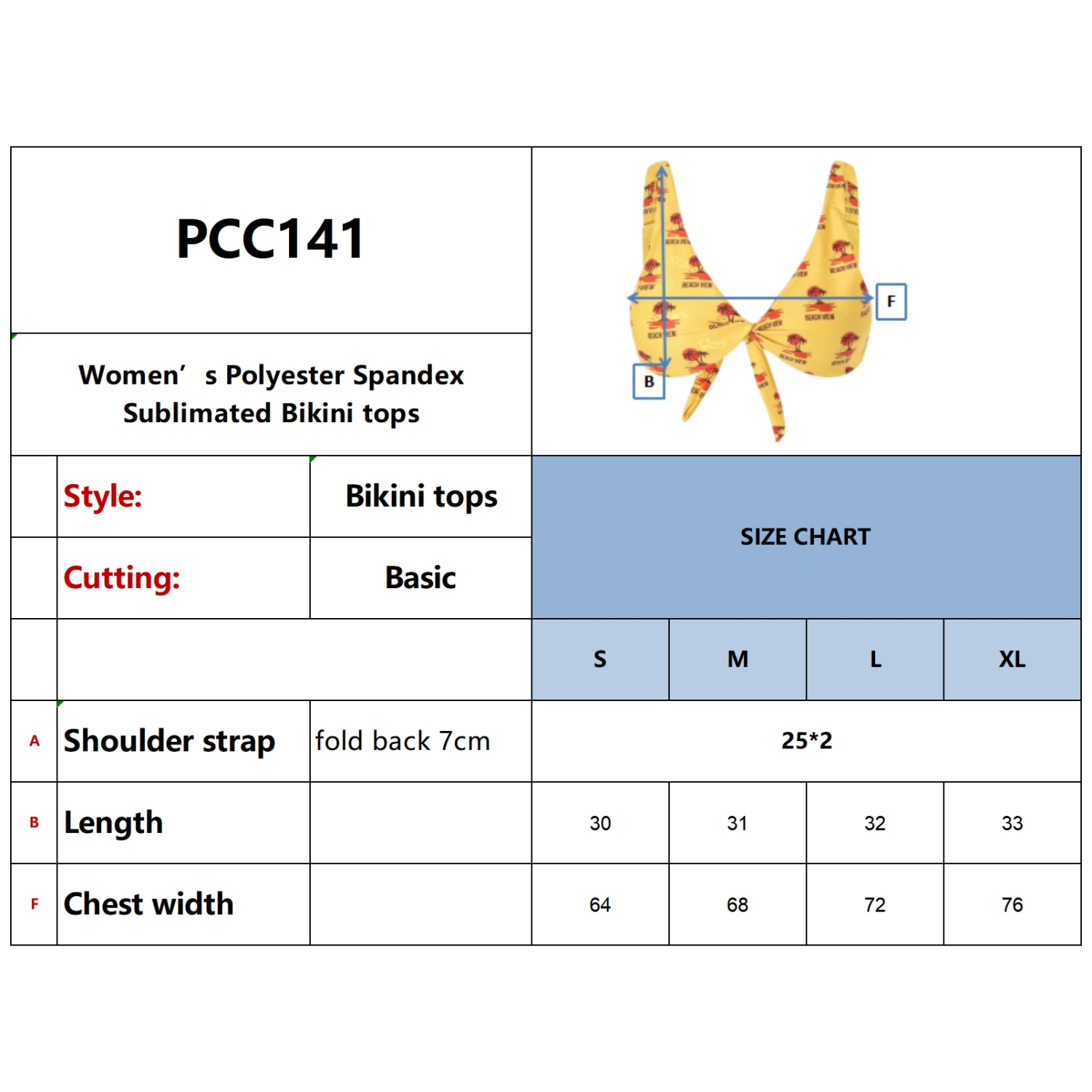 Women's Polyester Spandex Sublimated Bikini top - Image 11