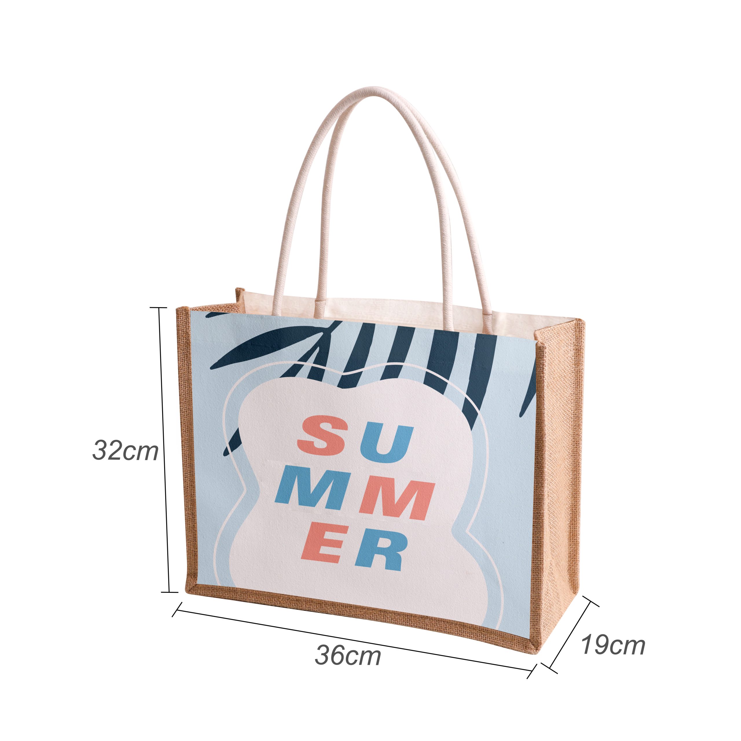 Canvas and Jute Tote Bag - Image 3