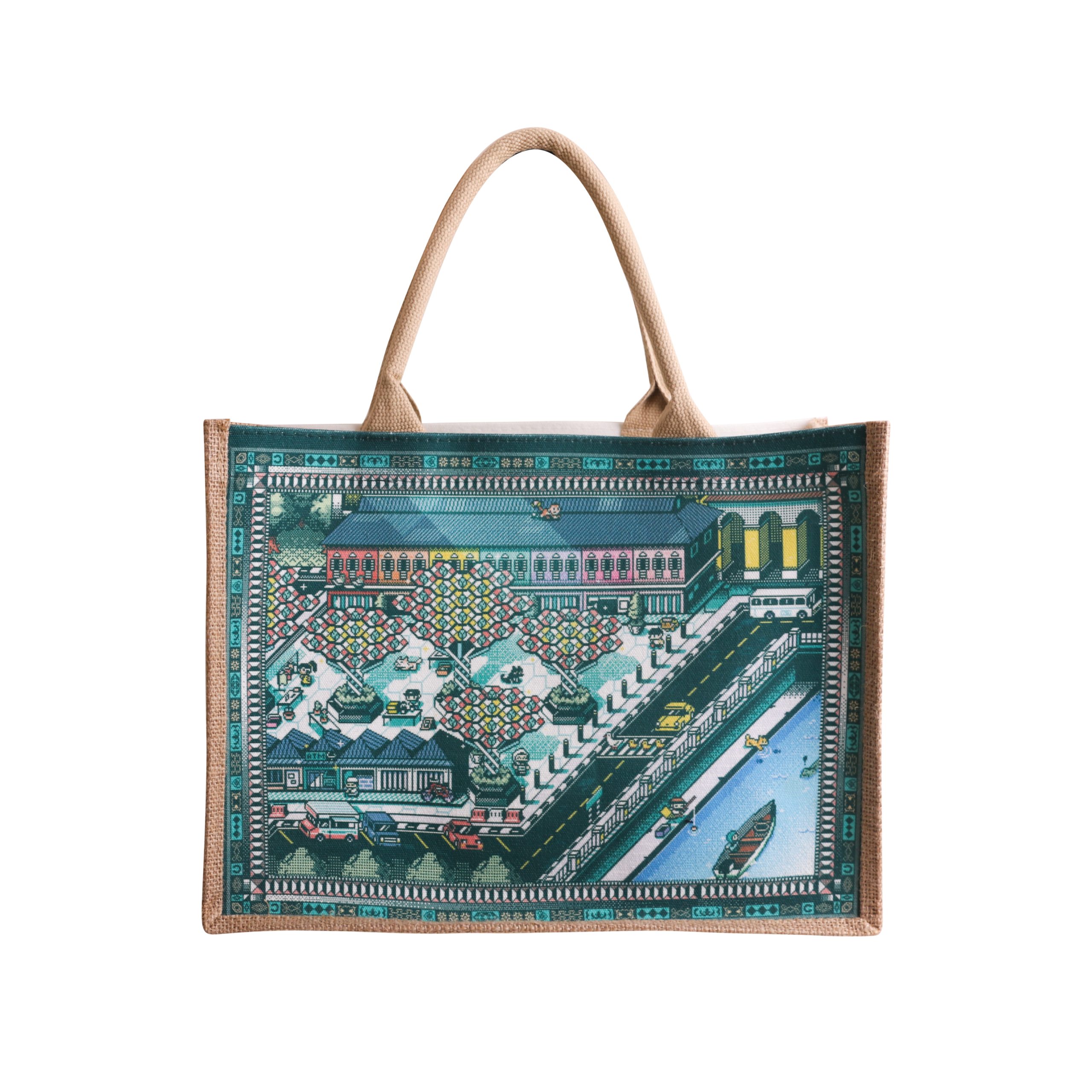 Canvas and Jute Tote Bag - Image 2