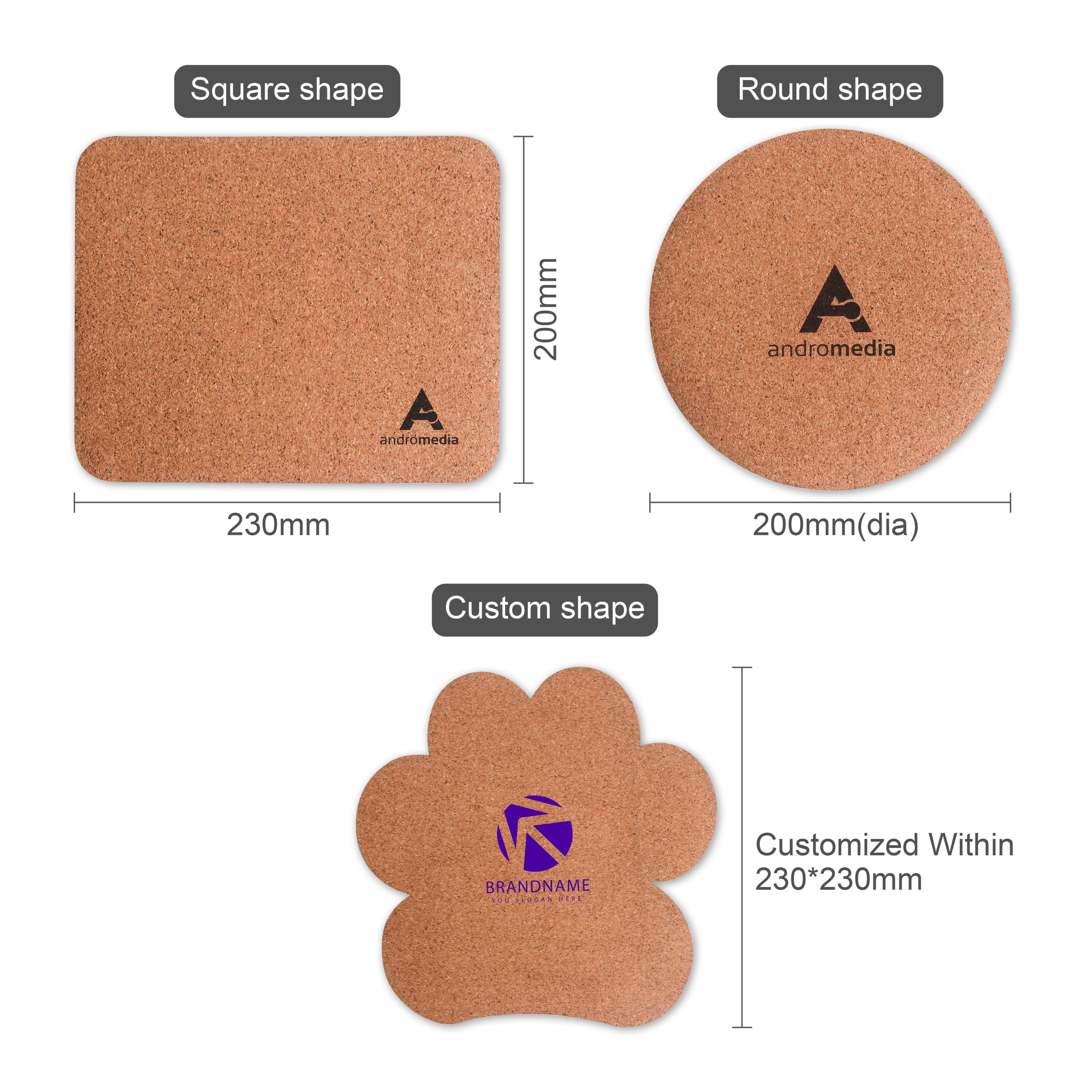 Custom Shaped Cork Mouse Mat - Image 3
