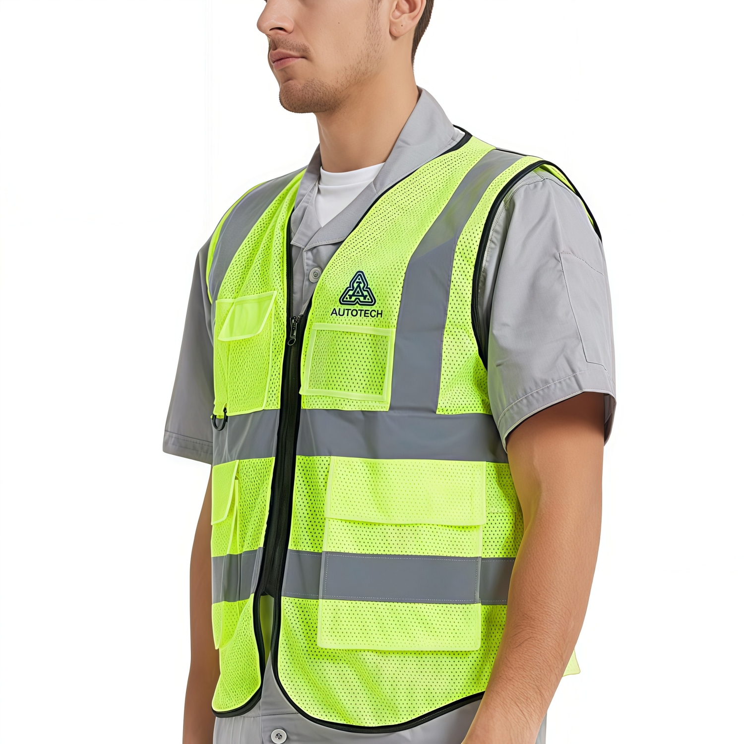 Unisex Adults Hi-Vis Vest With Reflective Tapes and Functional Pockets - Image 3