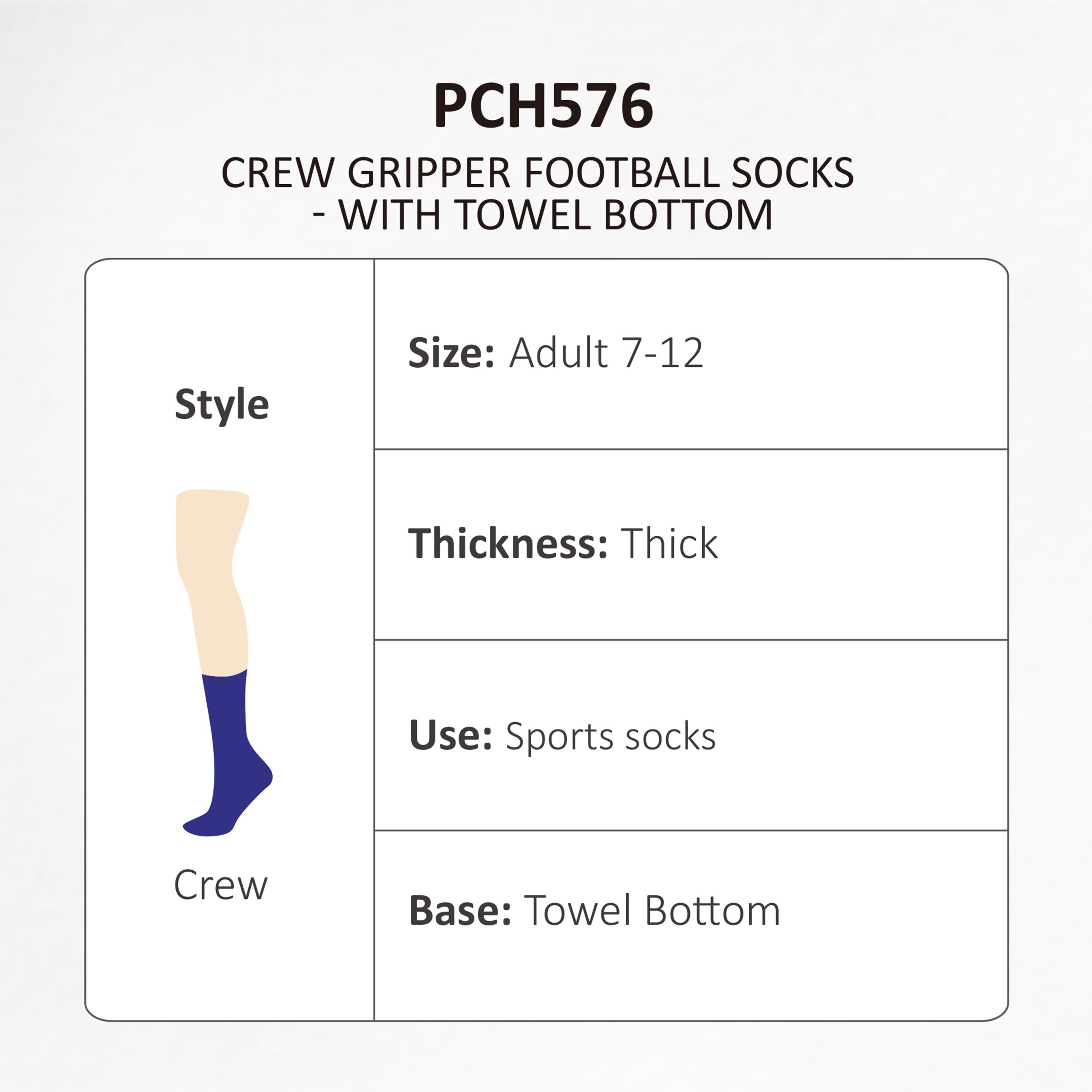 Crew Gripper Football Socks - With Towel Bottom - Image 11