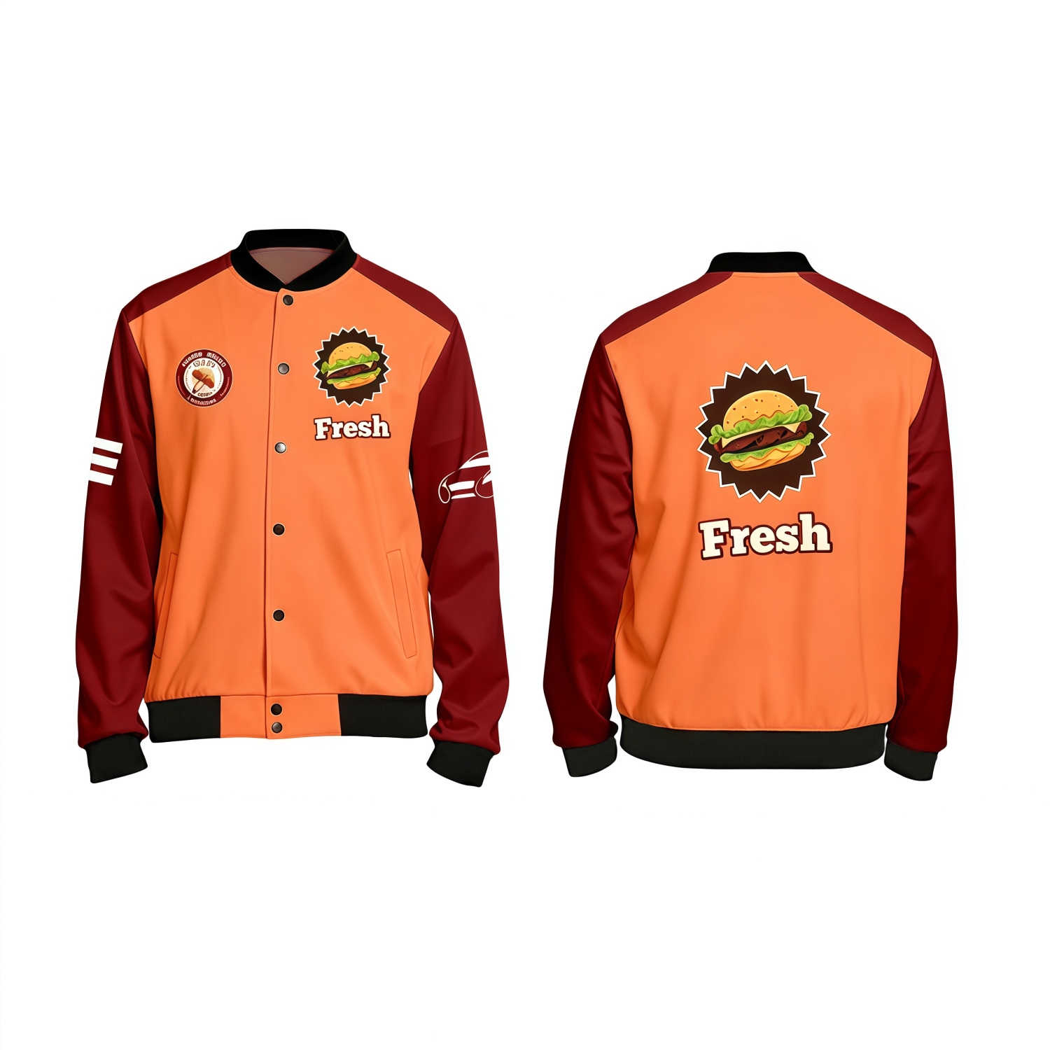 Unisex Polyester Scuba Sublimated Varsity Jacket - Image 4
