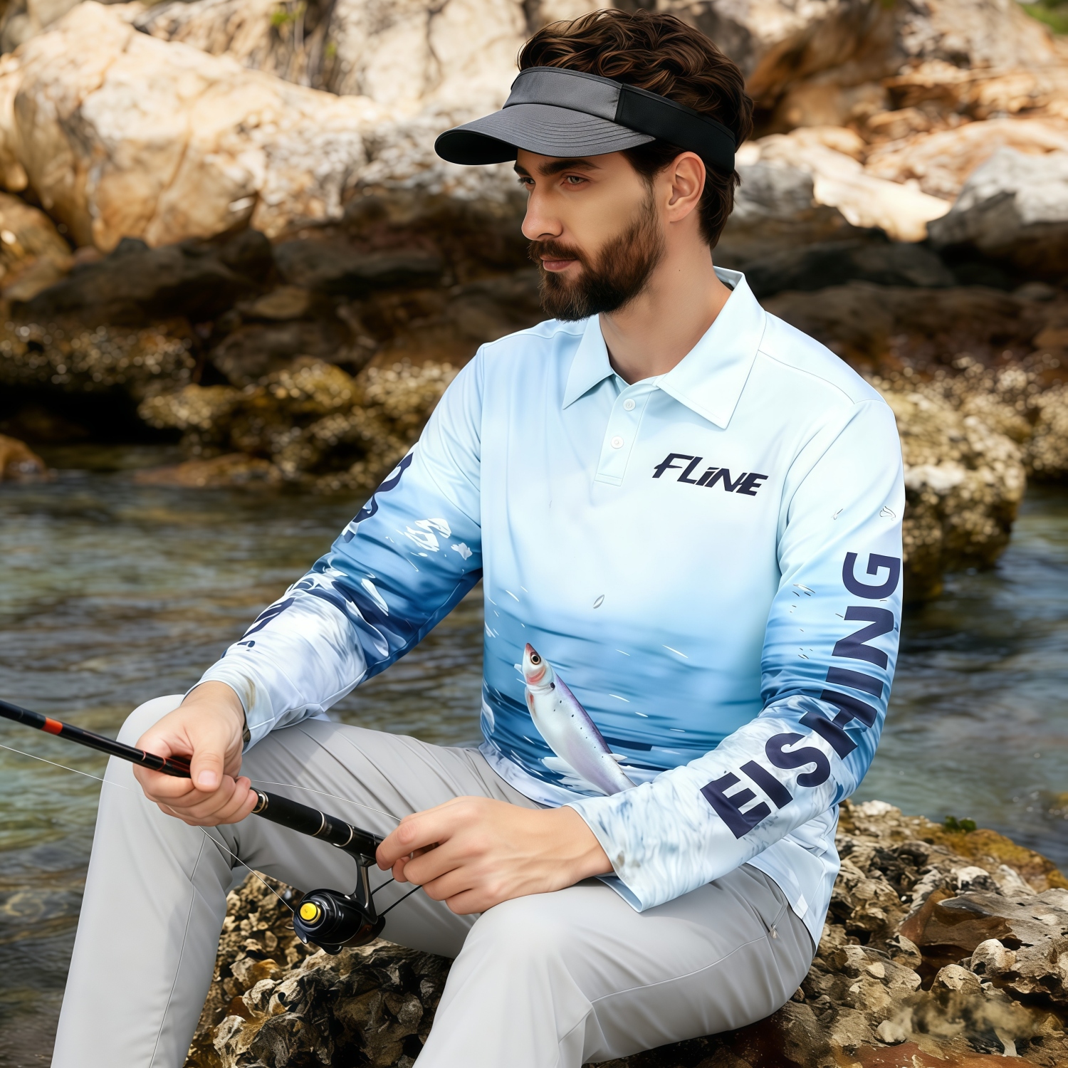 Men's Polyester Spandex Sublimated Fishing POLO - Image 2
