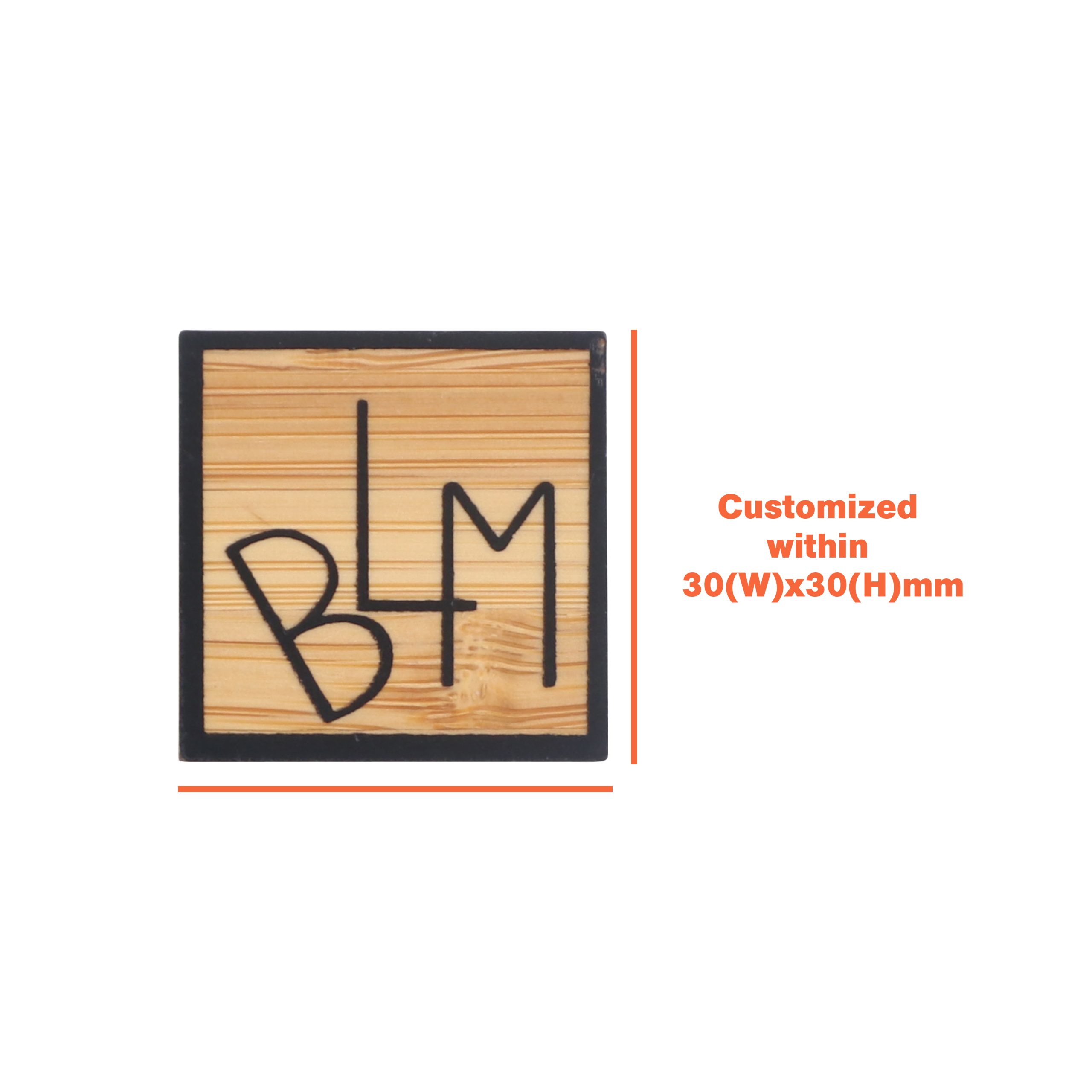 Custom Shaped Bamboo Pin - Image 3