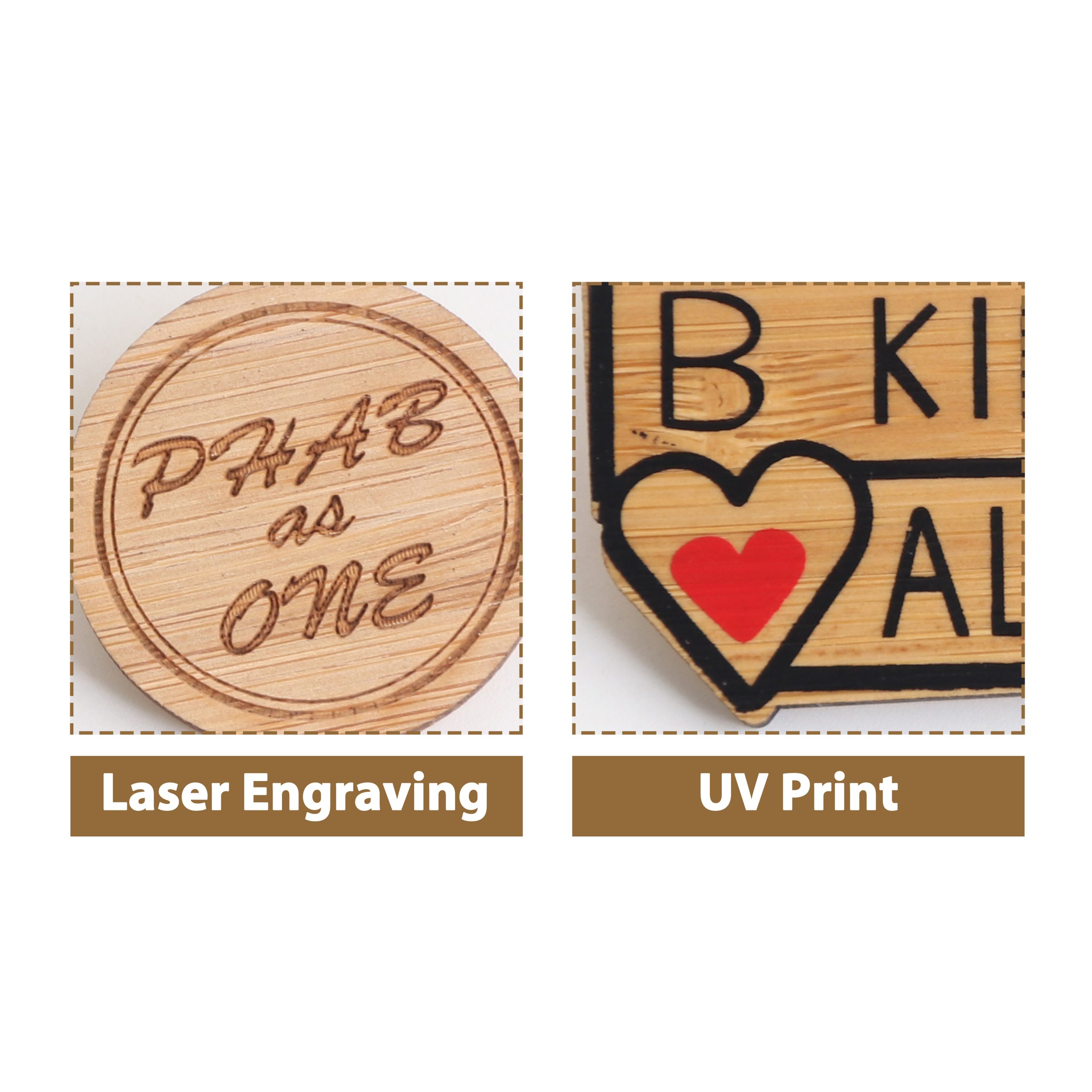 Custom Shaped Bamboo Pin - Image 4