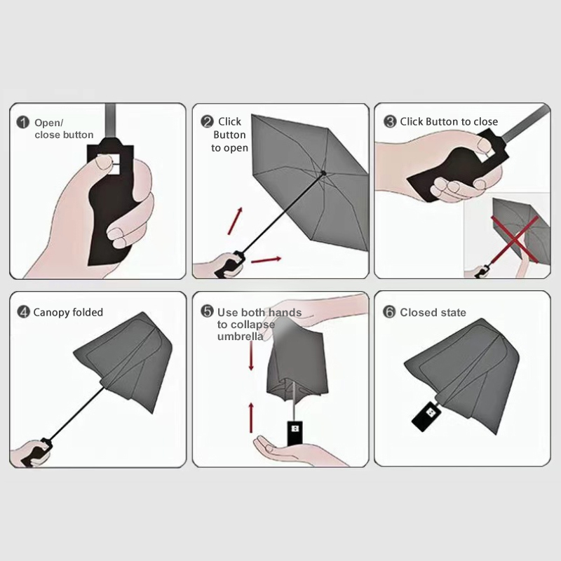 Triple folding RPET umbrella - auto open and close - Image 8