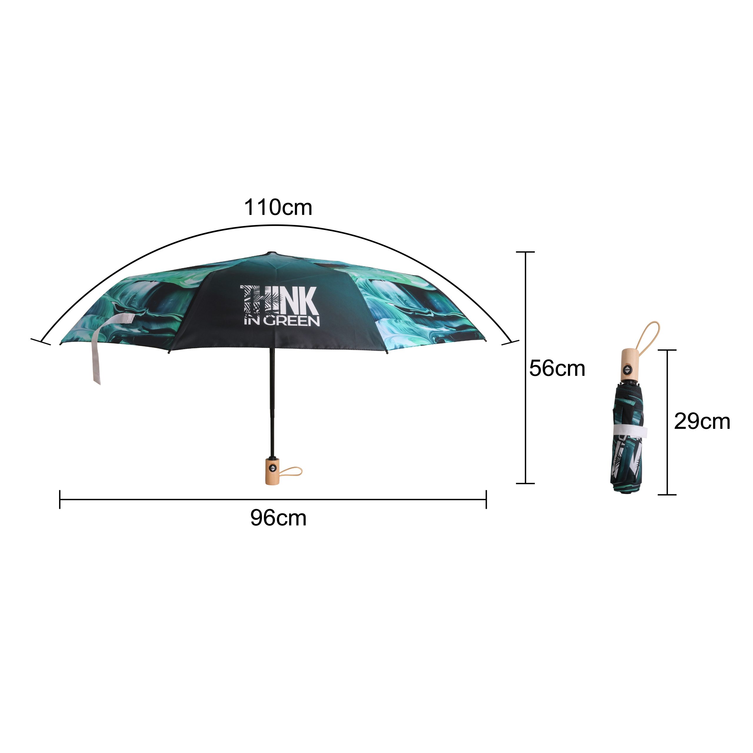 Triple folding RPET umbrella - auto open and close - Image 4